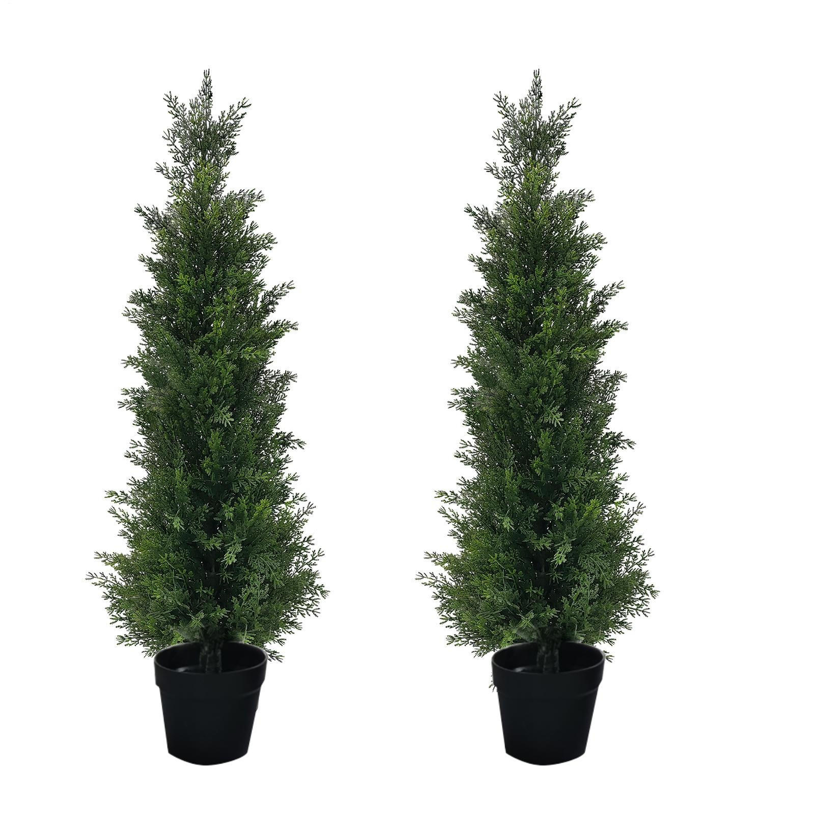 2x 3FT Artificial Topiary Cedar Trees, Artificial Plants Outdoor Christmas Tree