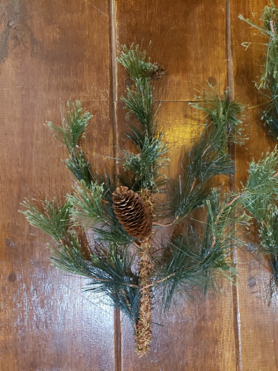 3 Realistic Green Pine Pinecone Wreath Christmas Filler Decor Branches 19″ PLUS