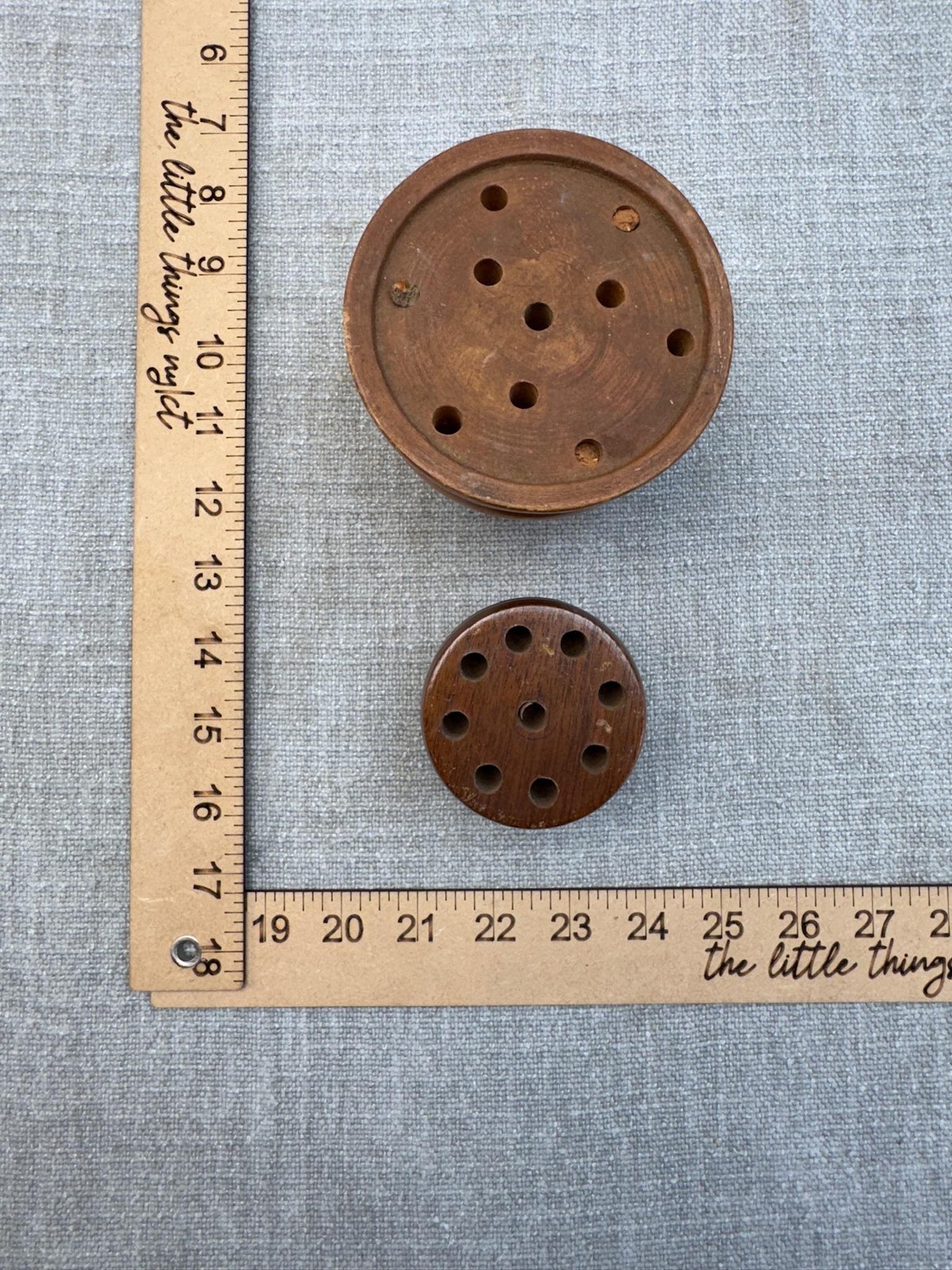 Lot 2 Brown Wood Flower Planters 5 In Round Houseplant Floral Decor As Is