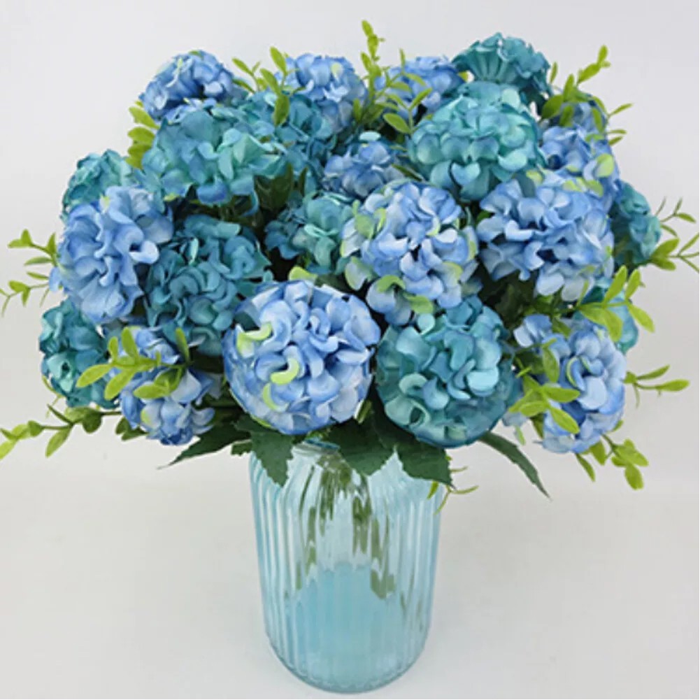 1PCS 10 Flower Head Hydrangea Fake Flowers Luxury Bouquet Wedding Decoration