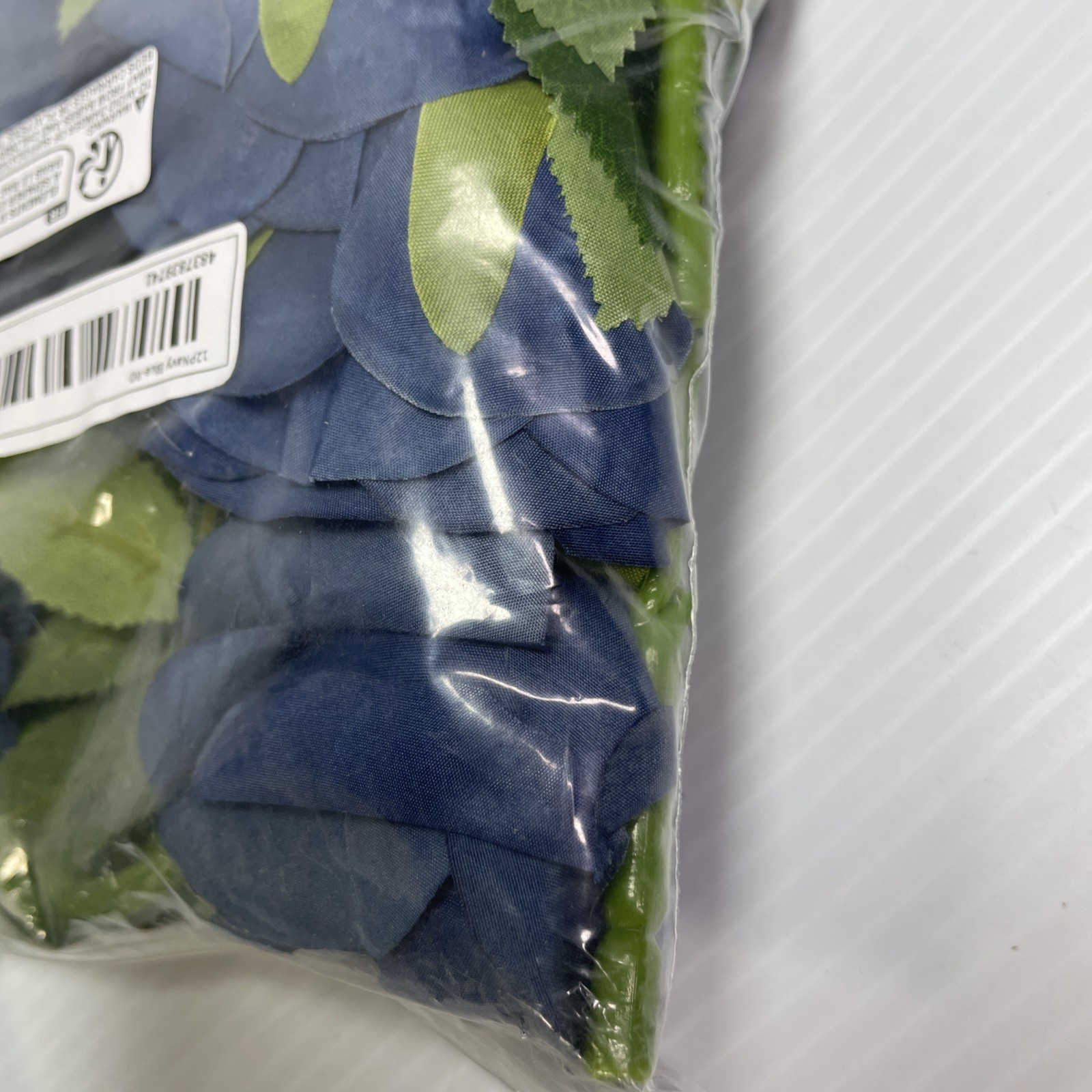 24 pcs Blue Roses Artificial Flowers Fake Navy Blue Silk Roses Navy Faux Silk Ro