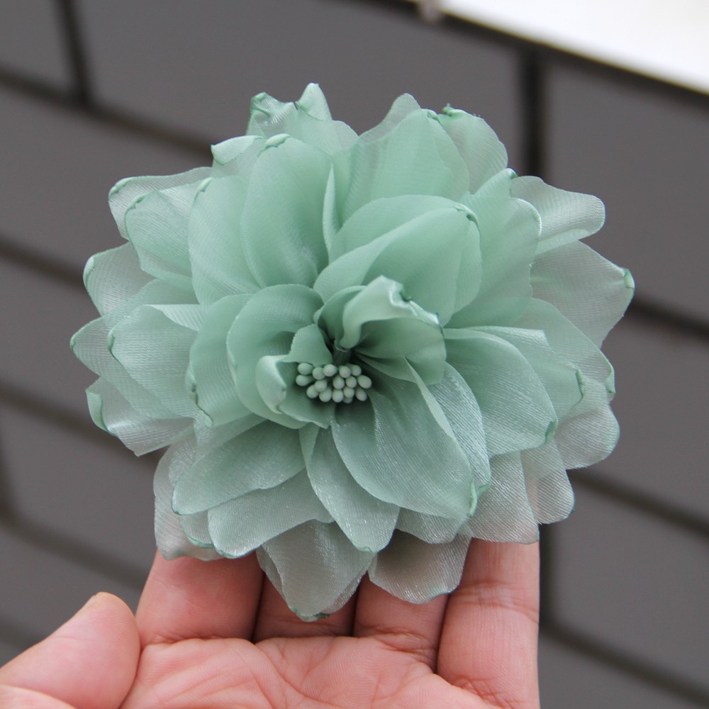 10CM Chiffon Handmade 3D Fabric Artificial Gauze Flower For Wedding Dress Hats