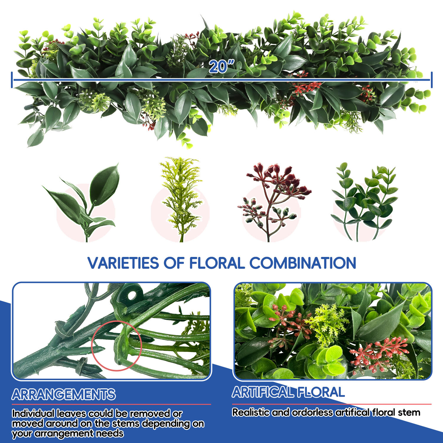Artificial Vines Red Buds Garland Foliage Plants Trailing Flowers Home Decor