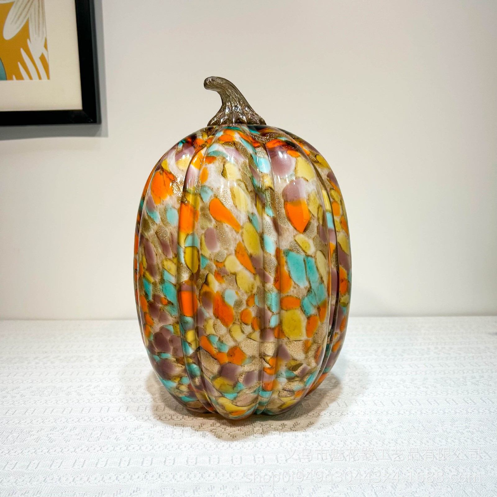 Modern glazed design light luxury pumpkin art ornament