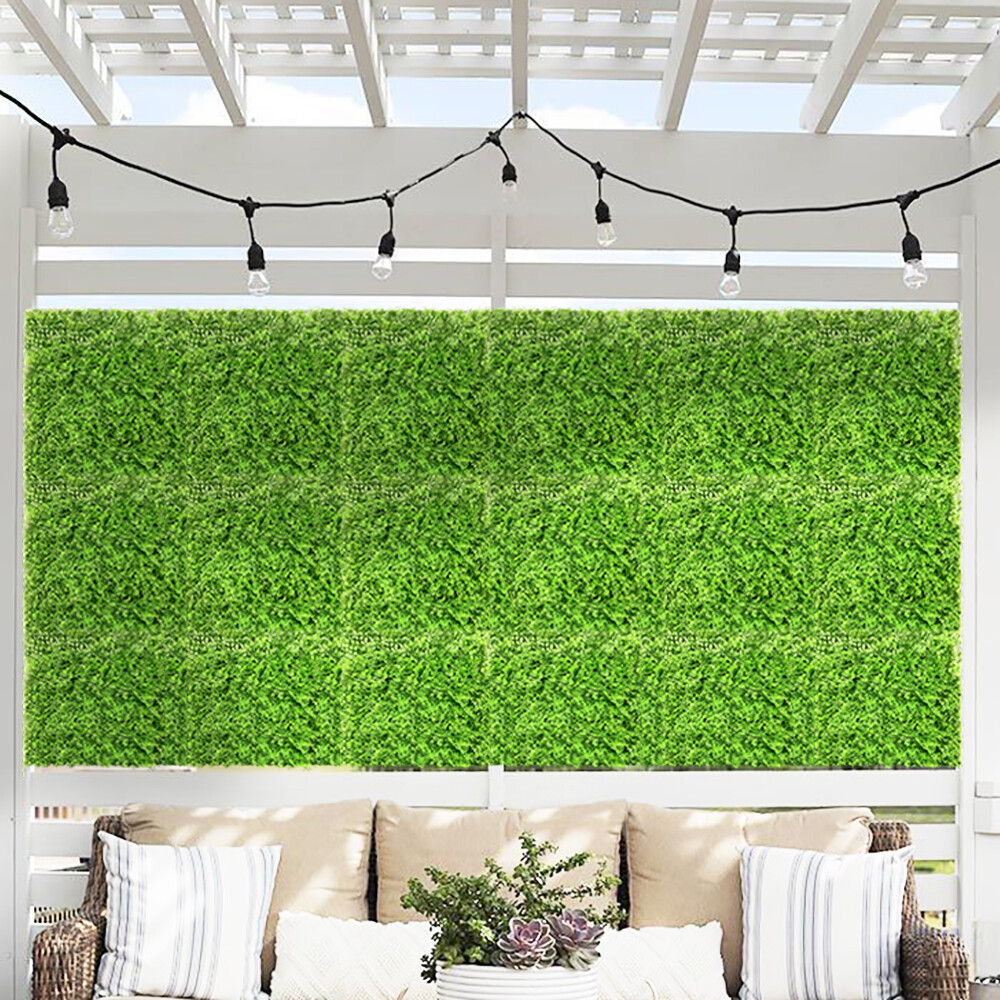 20″x20″ Artificial Faux Leaf Fern Fence Screen Greenery Wall Decor Panel