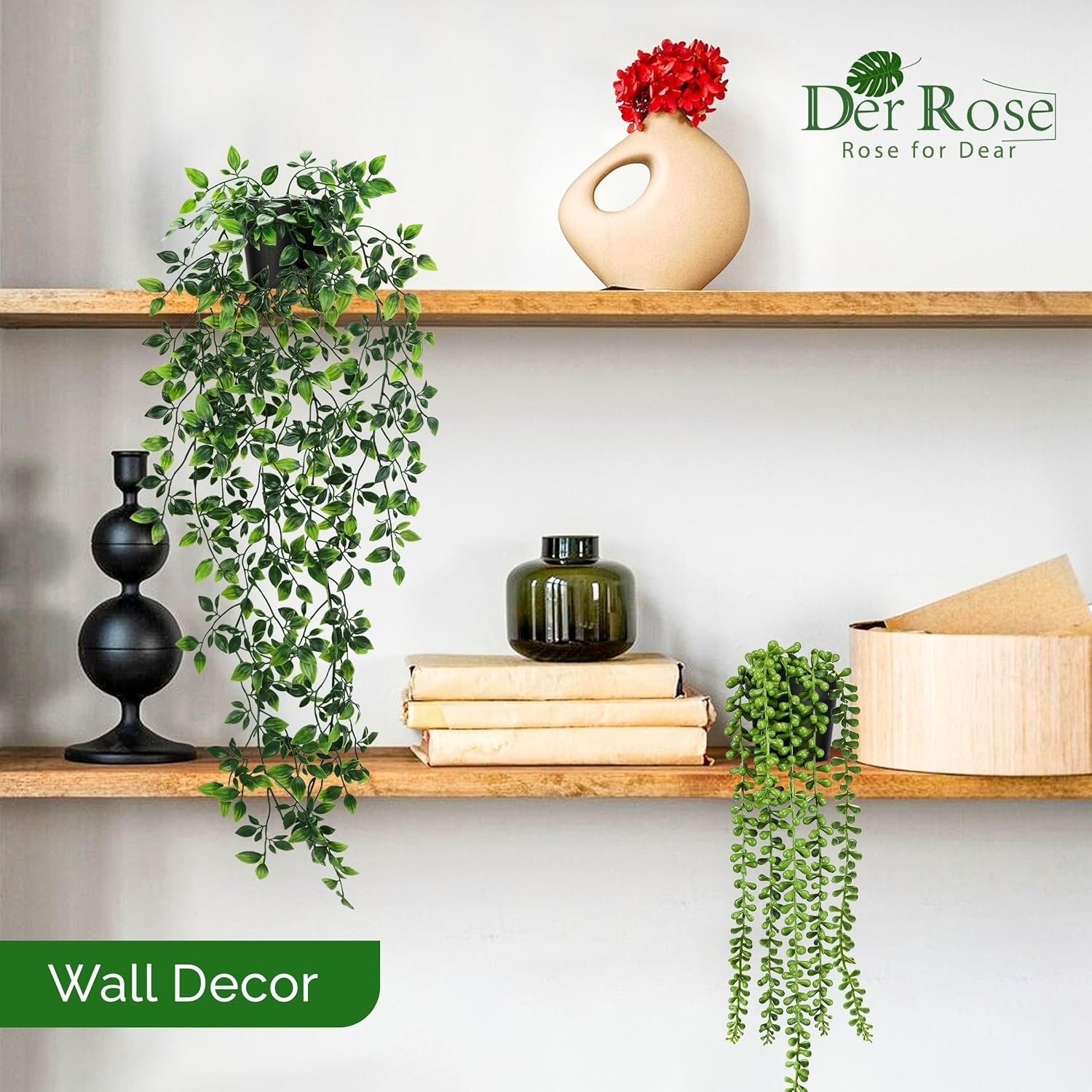 Versatile 6pcs Hanging Faux Plants – Perfect Eucalyptus Vines for Stylish Spaces