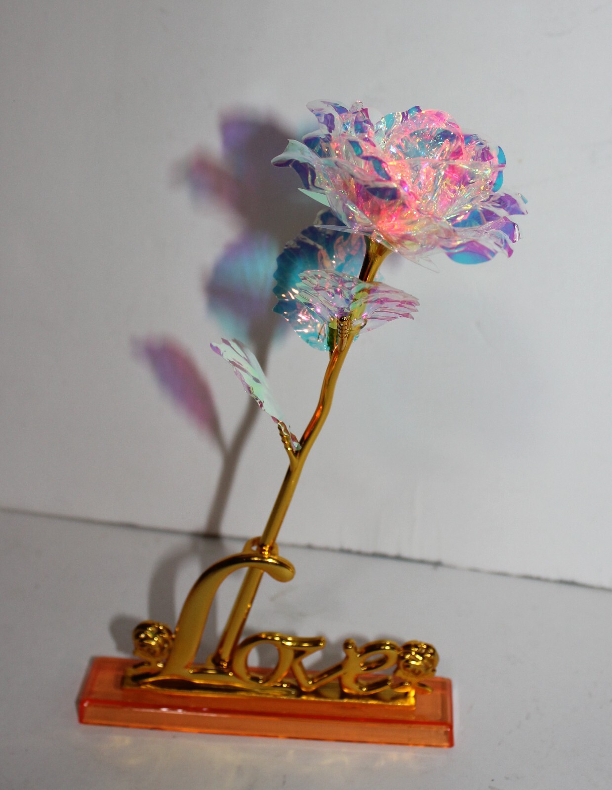 Mothers Day Light Up Rose Flower in Love Stand Great Gift Valentines Anniversary