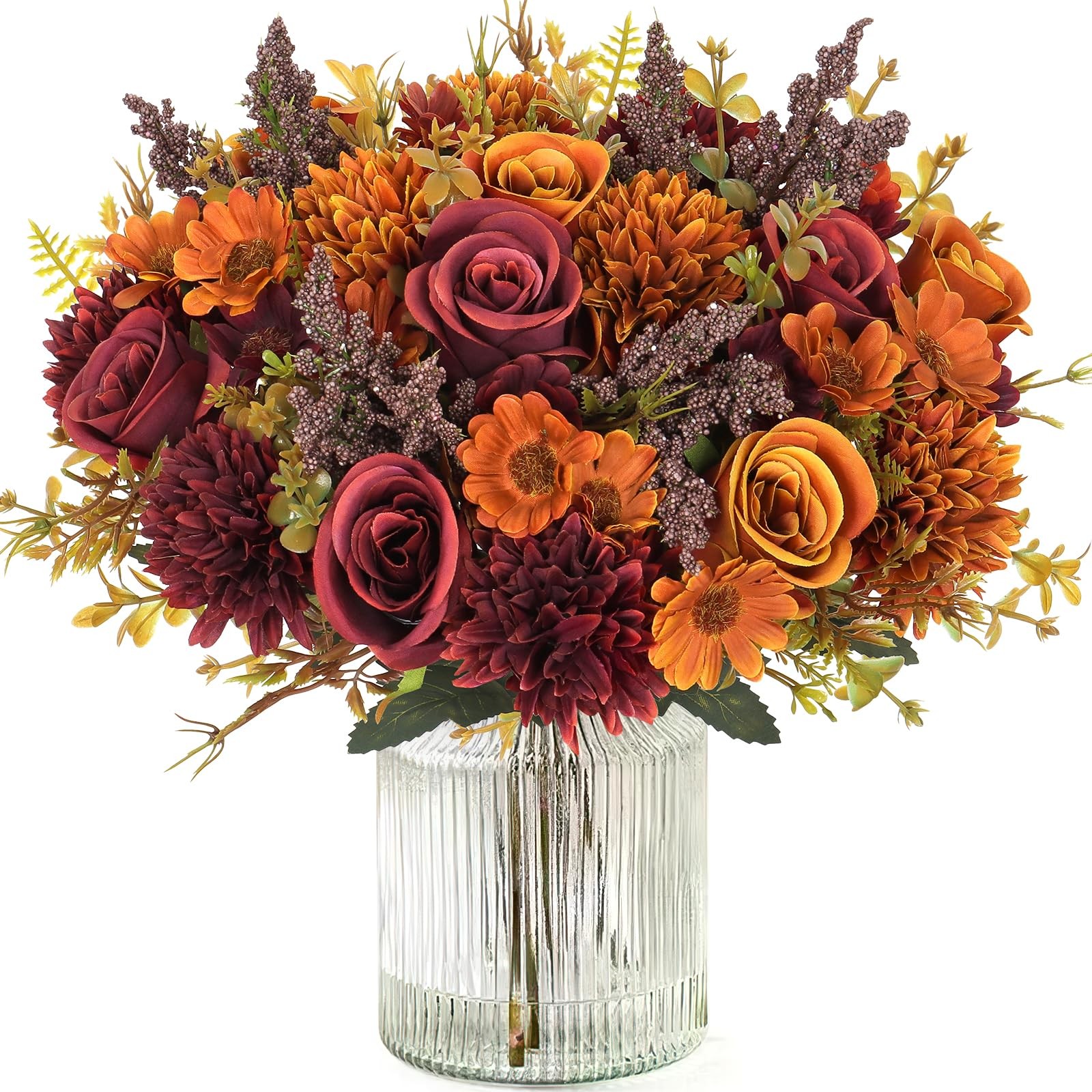 Artificial Fall Flowers Like Real Artificial Bouquet 4 Packs Silk Artificial …