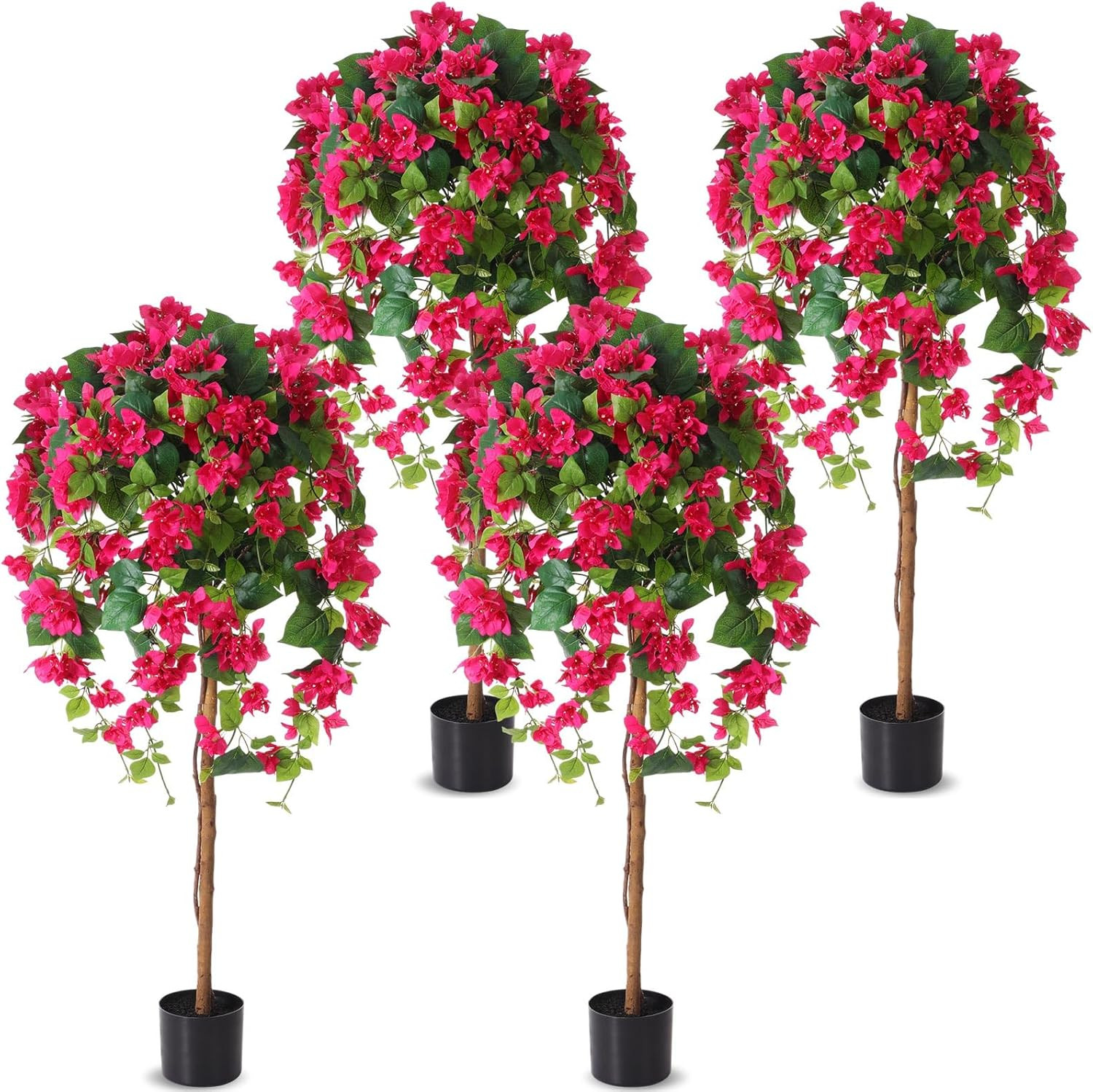 4 Pcs 4 Ft Artificial Bougainvillea Tree for Home Wedding Decor