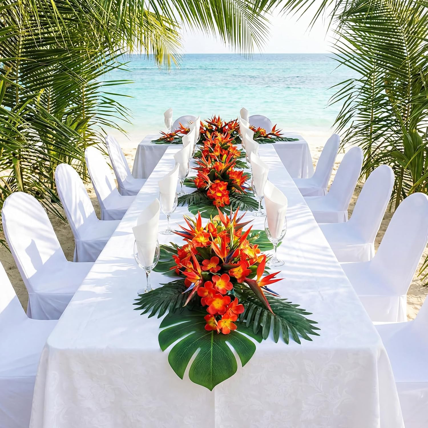 49 Pcs Vibrant Tropical Flowers – Realistic Decor for Weddings & Parties