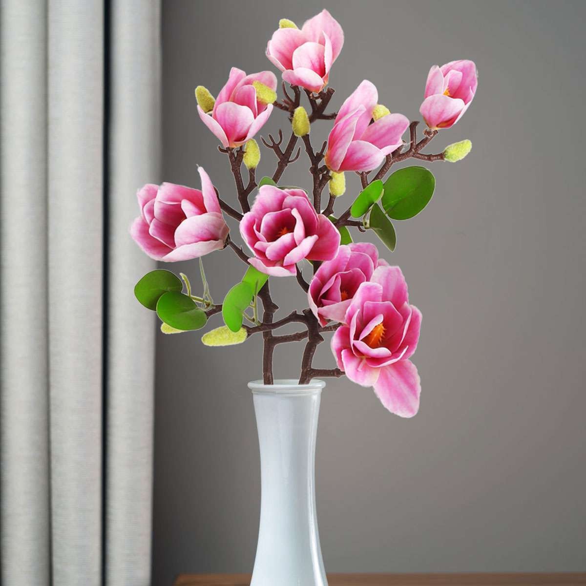 LOT Stem Artificial Magnolia Flower Fake Bouquet Bunch Wedding Party Home Decor