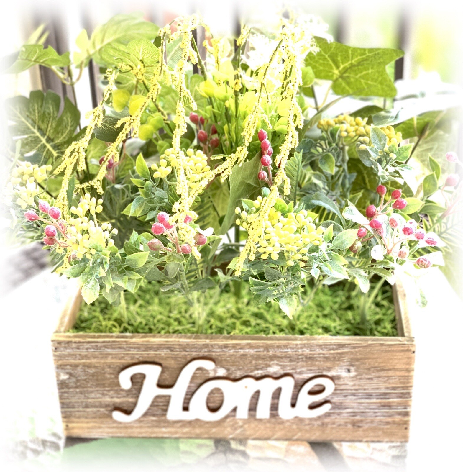 Wood Floral Arrangement Artificial Flowers for Garden & Home Decoration CP00069