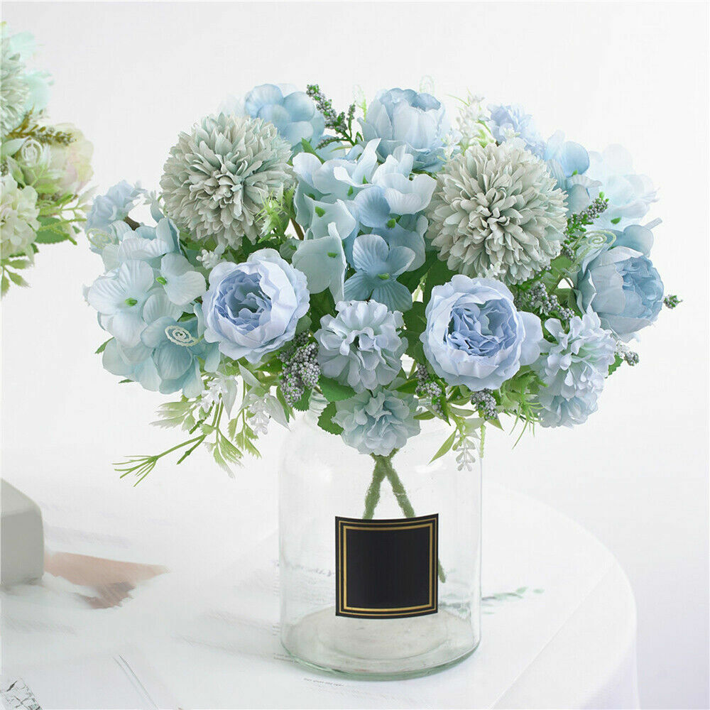 Silk Peony Artificial Fake Flowers Bunch Bouquet Home Wedding Party Decor Hot US