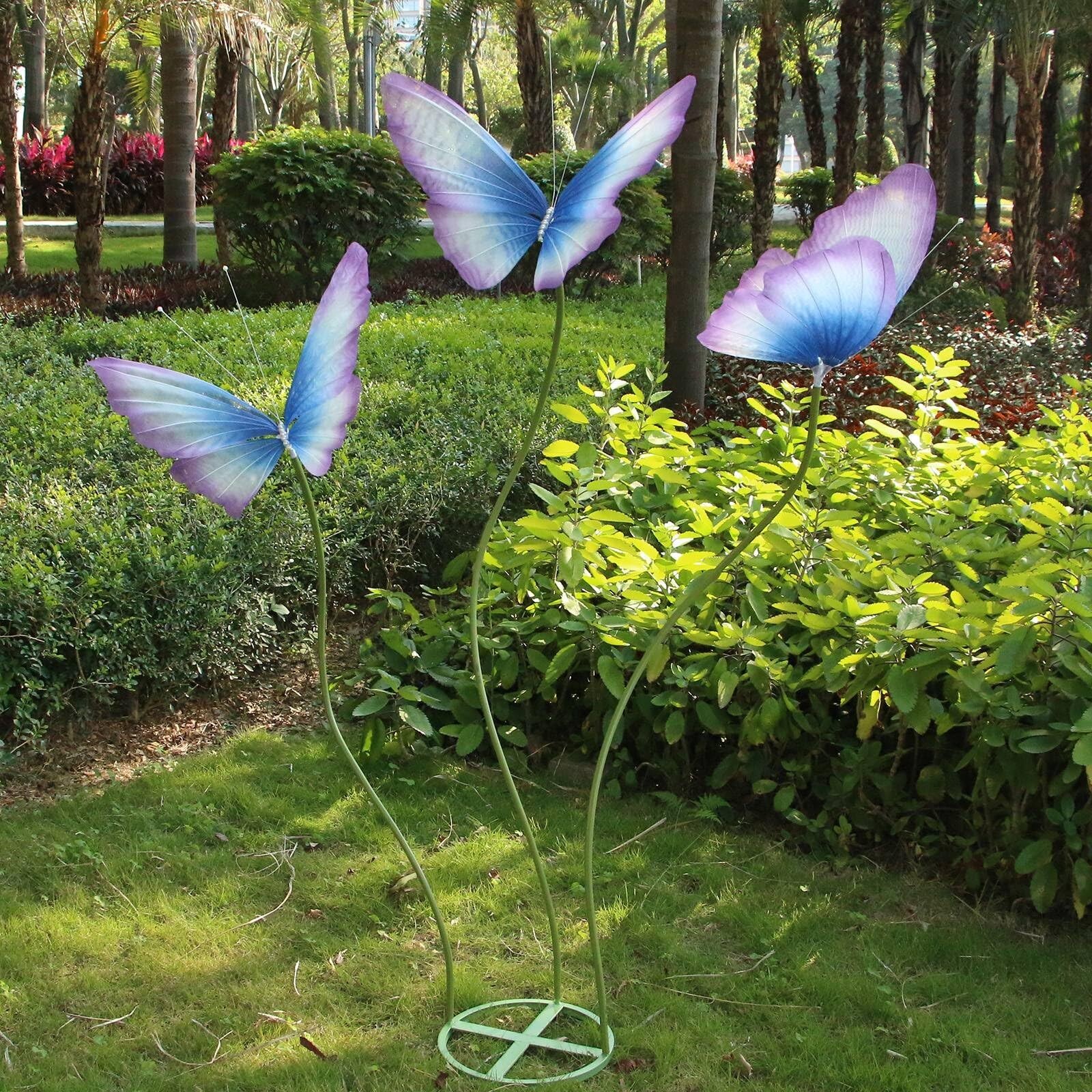 3Pcs Large Silk Butterfly Decorations,Big Butterfly Decoration with Standing …
