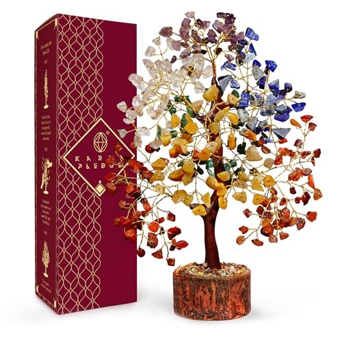 7 Chakra Tree of Life Healing Crystal Decor Handmade Gemstone Money Tree Gift