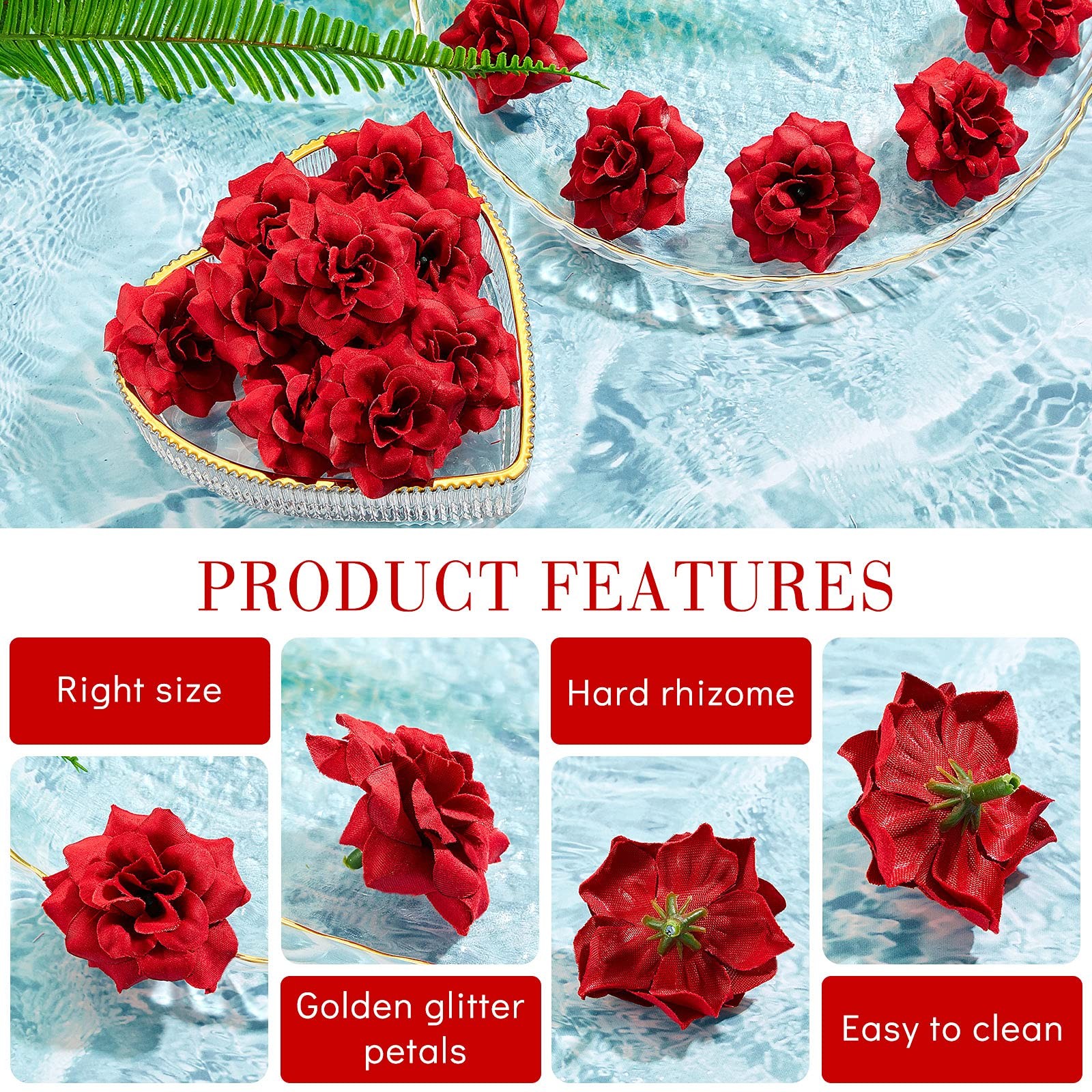 100 Pieces Artificial Roses Head 1.77 in Rose Small Silk Fake Floral for Wedd…