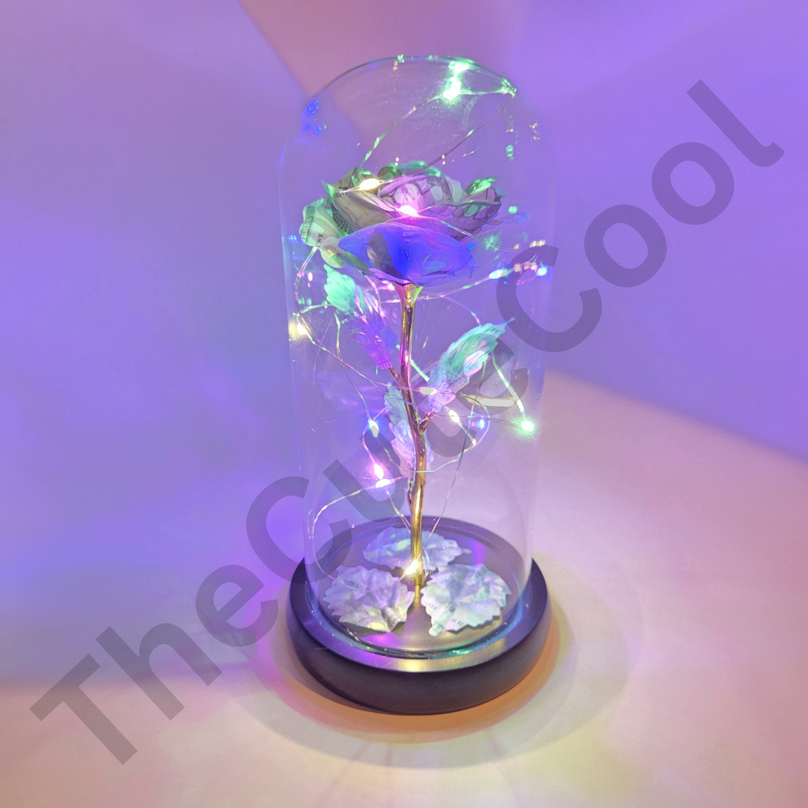 Forever Eternal Galaxy Flowers LED Light Cash Money Dollar Bill Rose Cool Gifts
