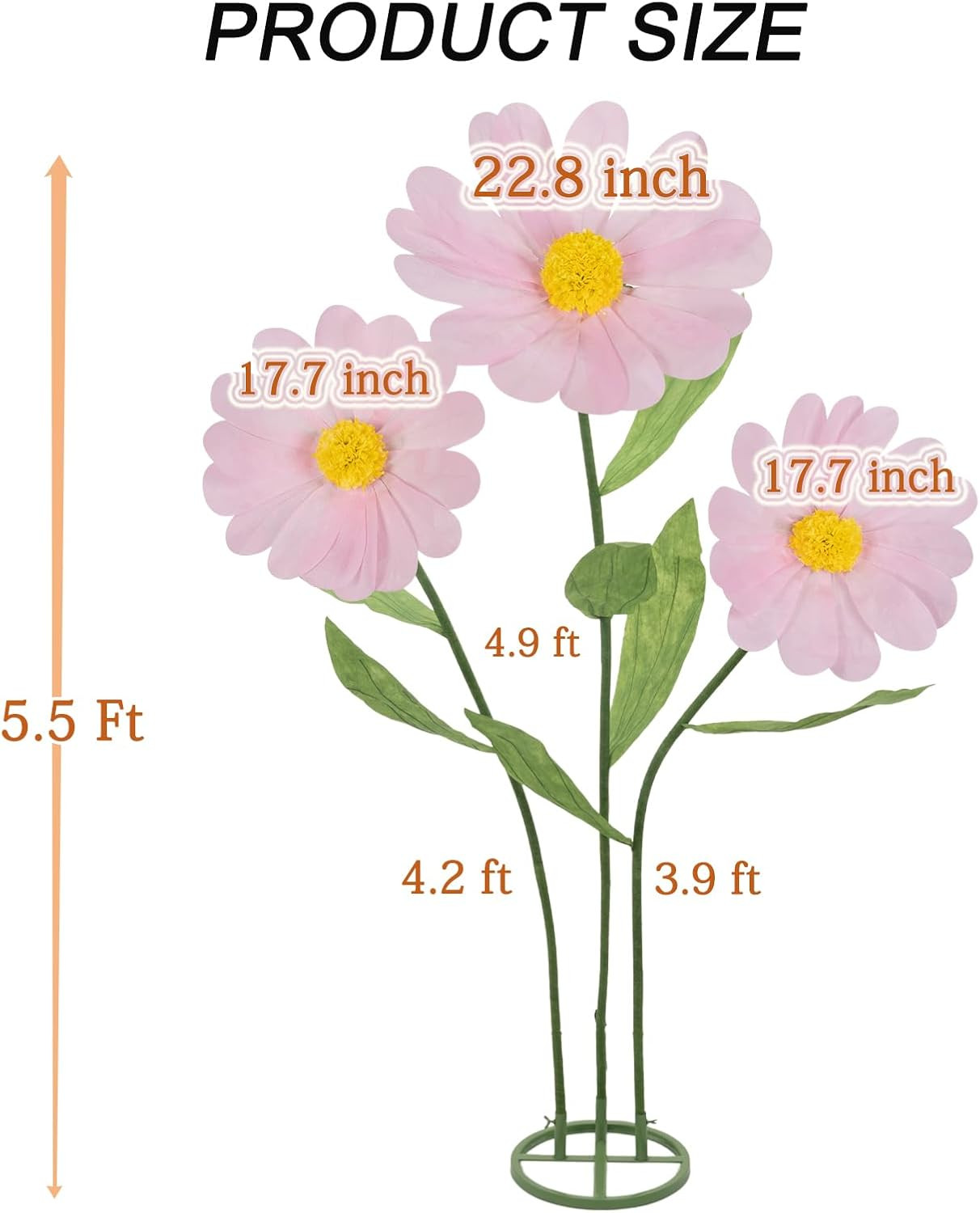 Giant Flowers for Decoration,Large Daisy Flowers Artificial,Big Paper Flower for