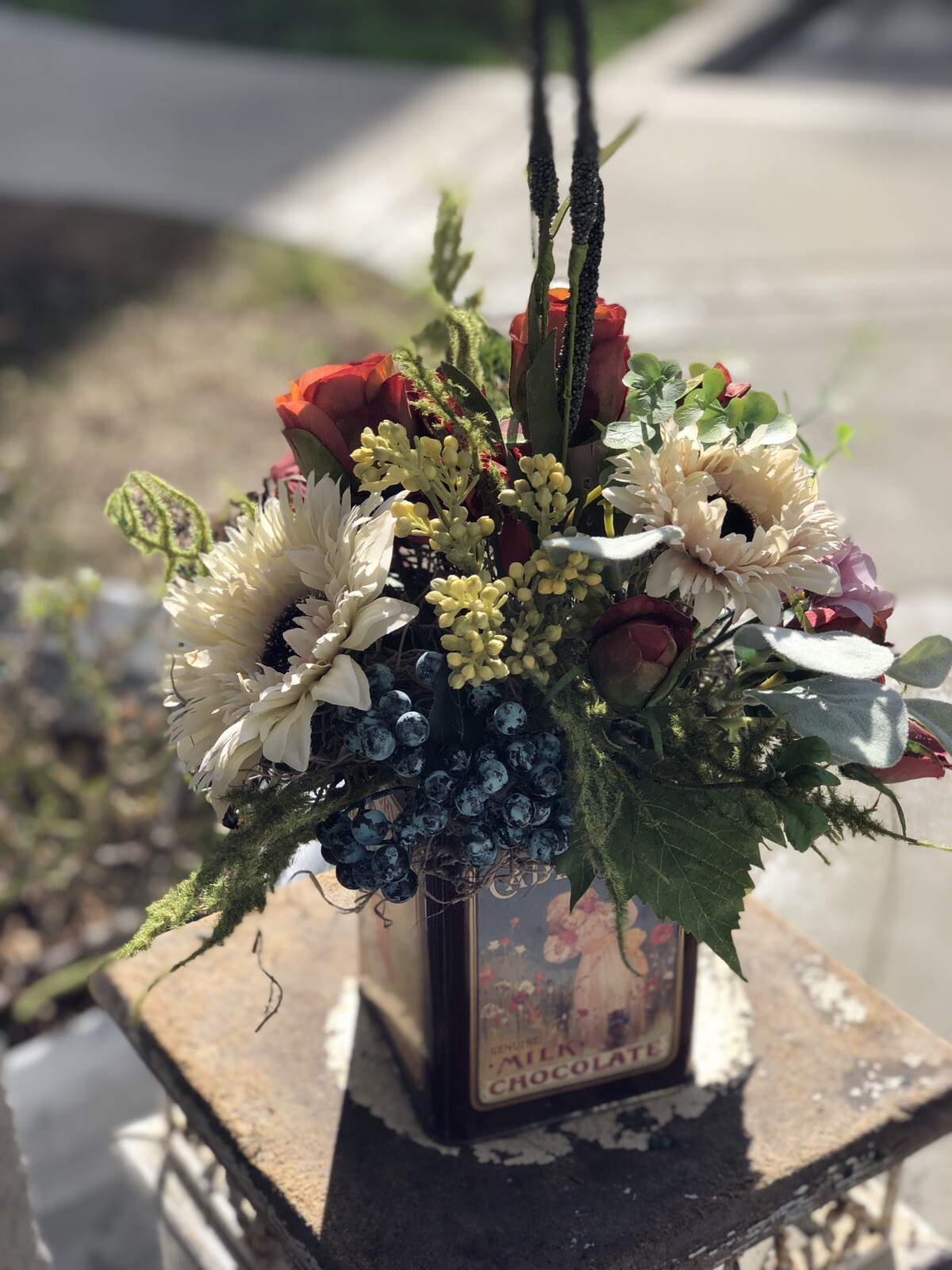 Silk Flower Arrangement / Custom Floral Centerpiece, ~20” X 15”