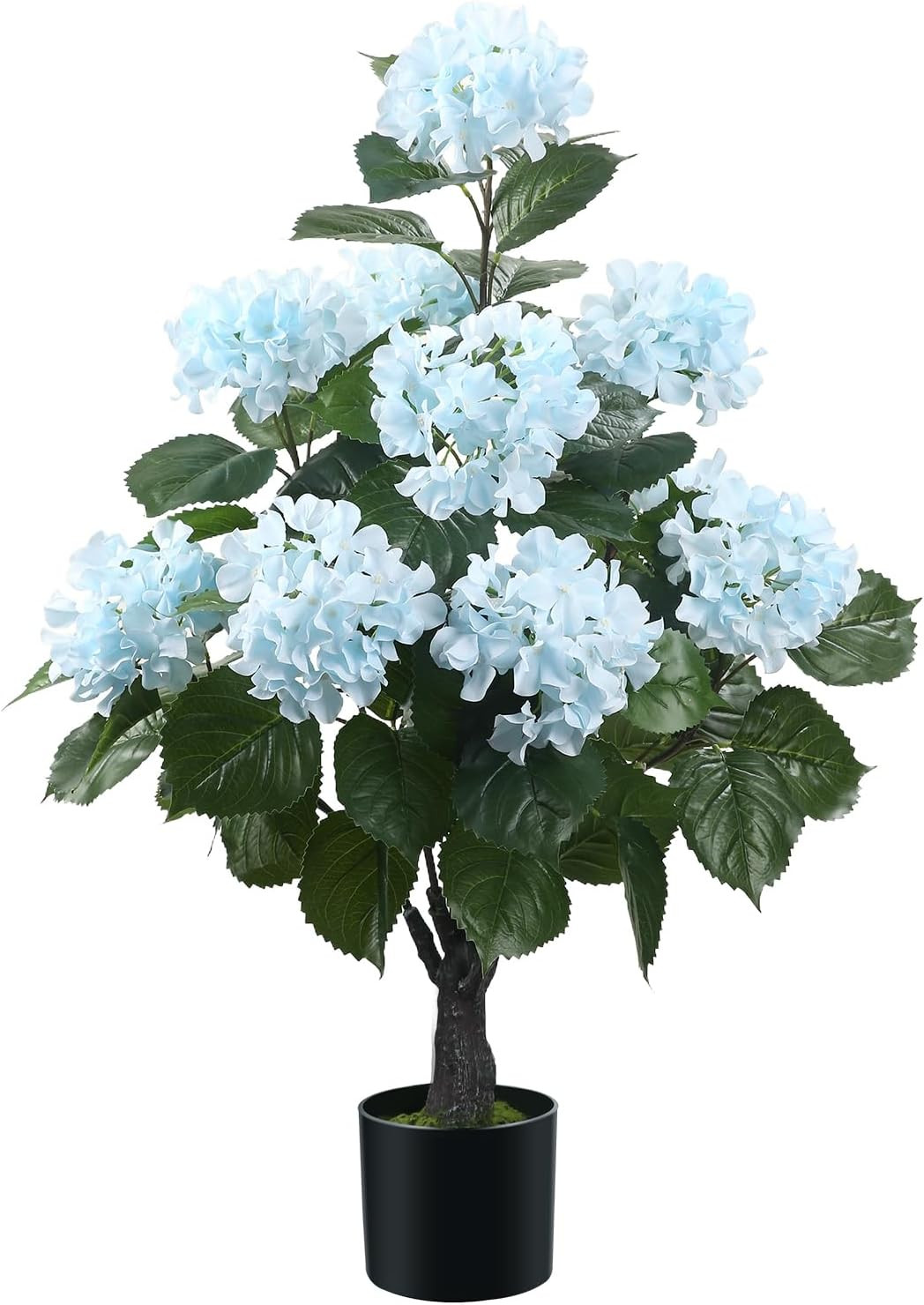 38″ Artificial Hydrangea Tree in Pot, Faux Potted Silk Hydrangea Plant for Indoo