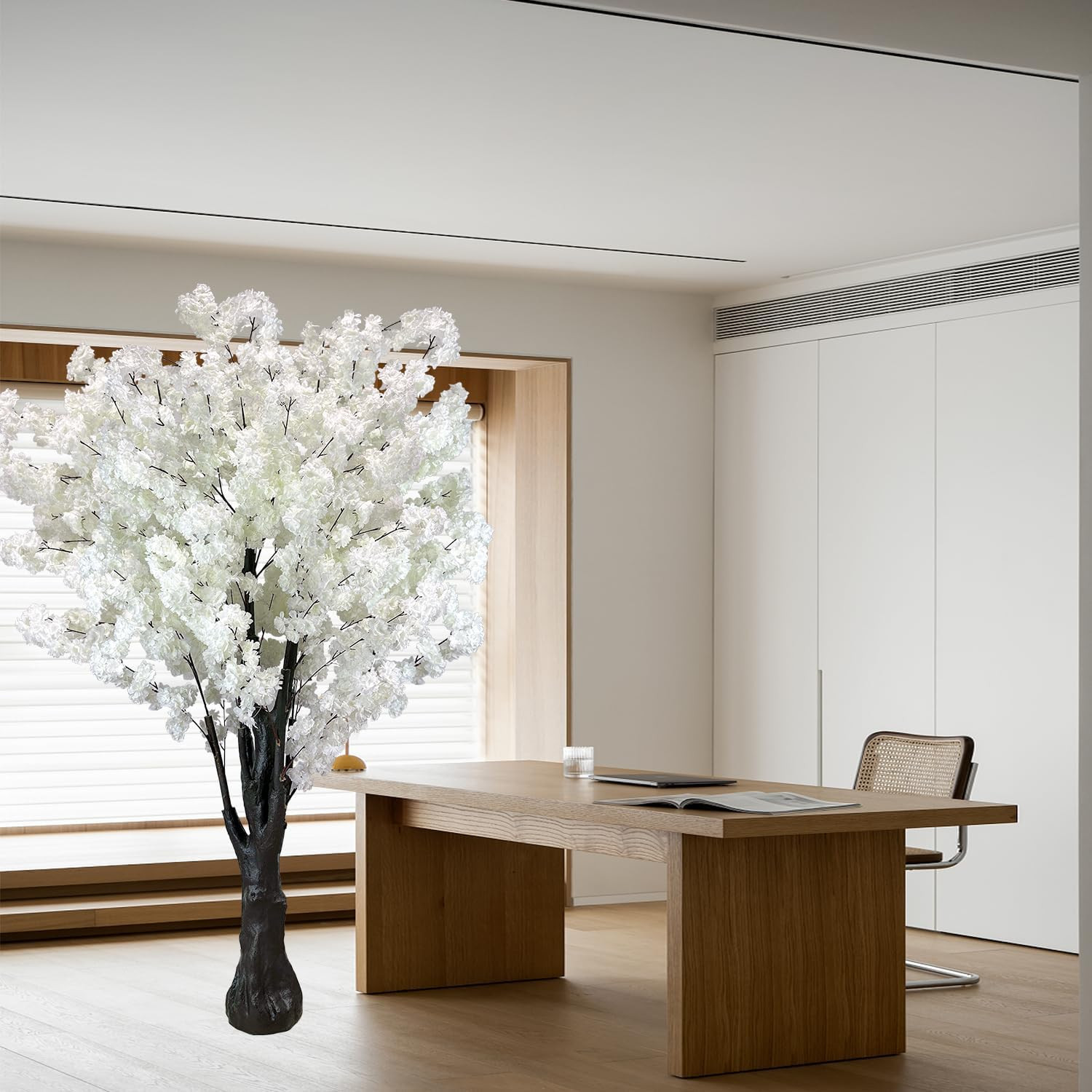 6.5Ft White Artificial Cherry Blossom Tree – Perfect for Home & Weddings