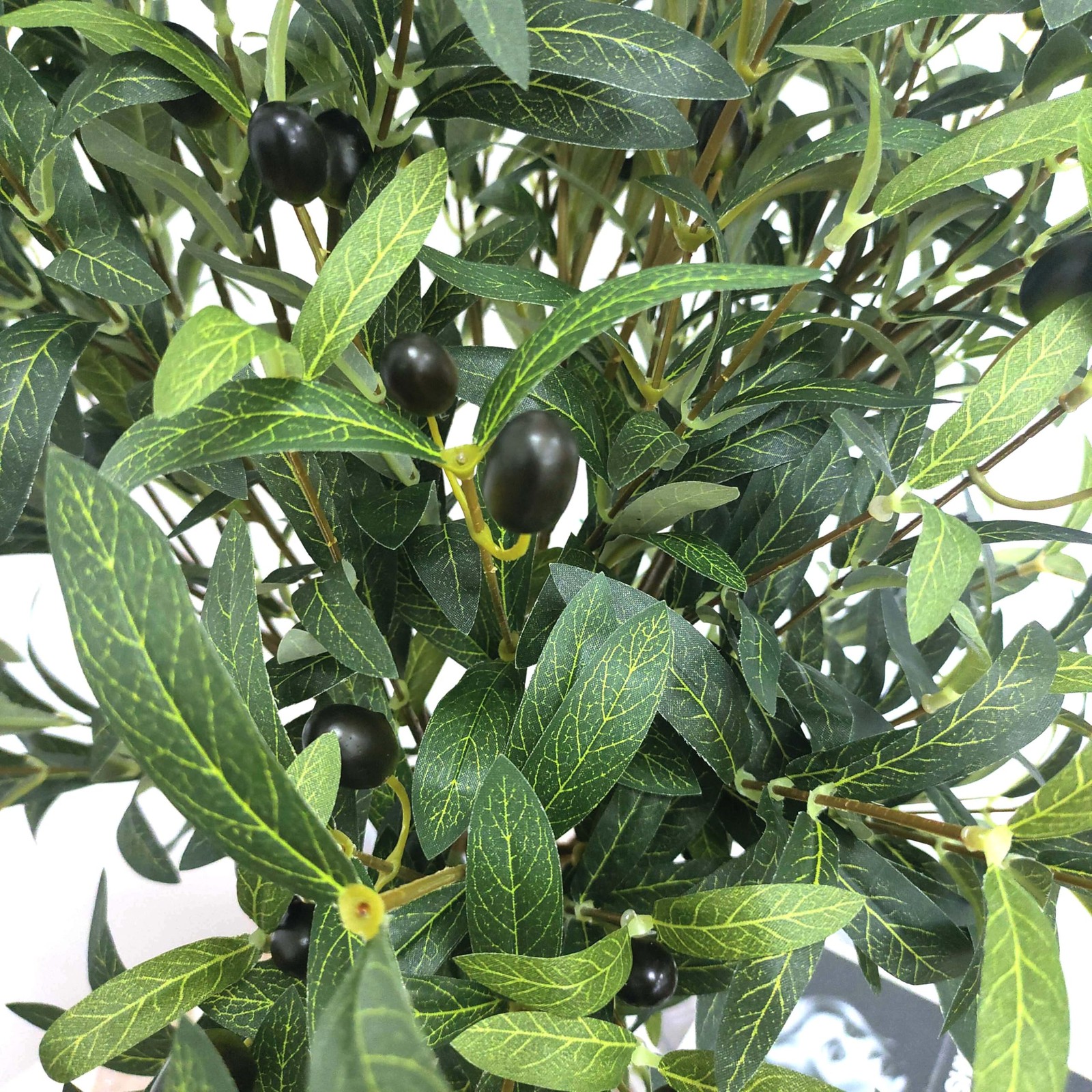 Artificial Olive Branches Faux Twigs Fruits Vase Home Decor 12.5 In 38 PCS