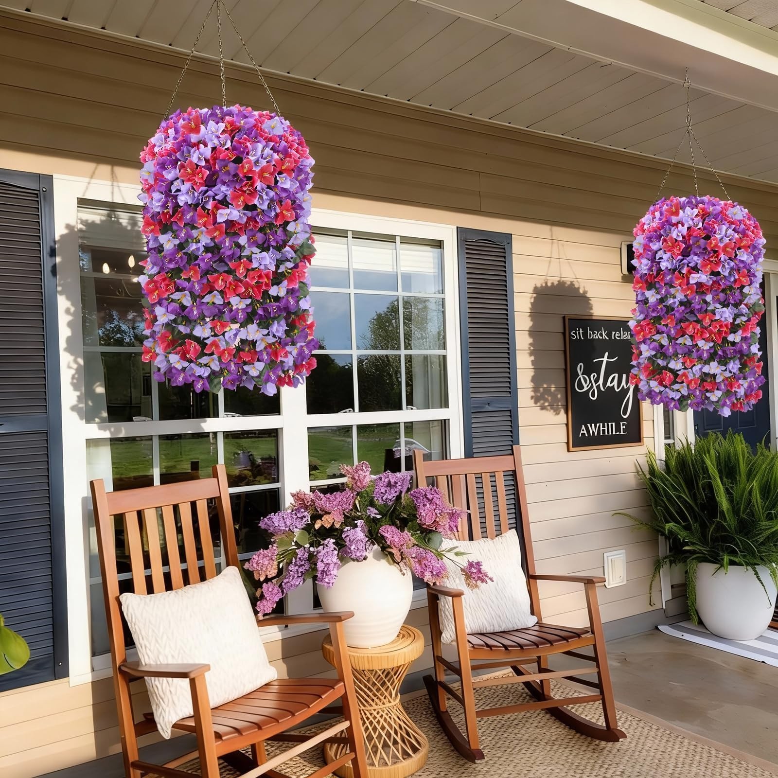 6PCS Artificial Bougainvillea Trailing Vines UV Resistant Hanging Flower Faux…