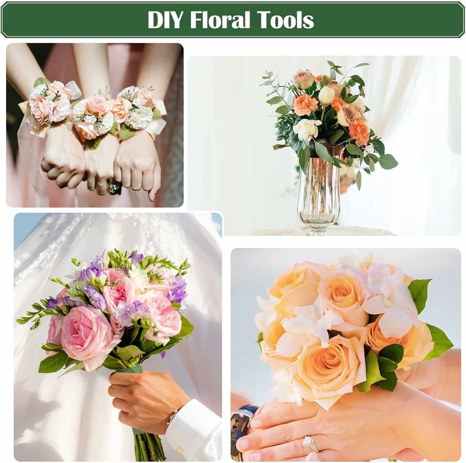 Waterproof Floral Arrangement Kit: 100 Stem Wires, Tape & Pins for DIY Bouquets