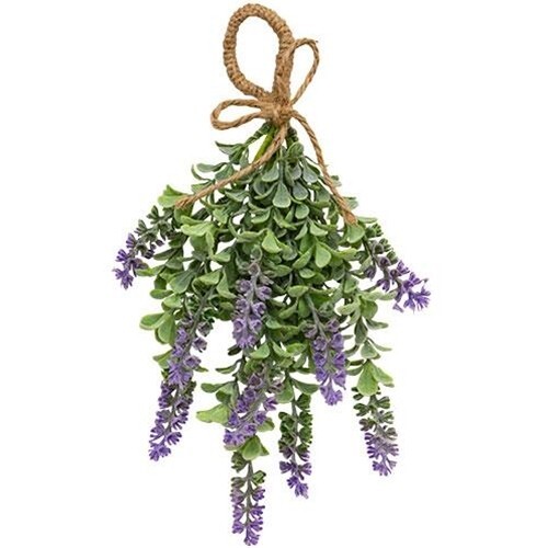 New Farmhouse PURPLE SAGE Teardrop BOXWOOD 13″ High x 6″ W Hang Summer Cottage