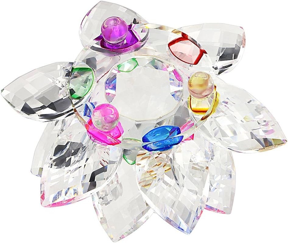 3-Inch Crystal Lotus Flower Decor with Gift Box – Feng Shui & Sun Catcher