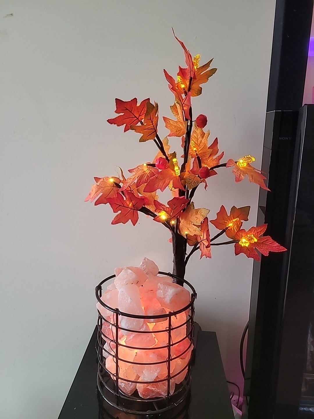 24″H Maple Leaf Table Tree – Autumn Fall Harvest Décor LIGHTS UP Battery Opera
