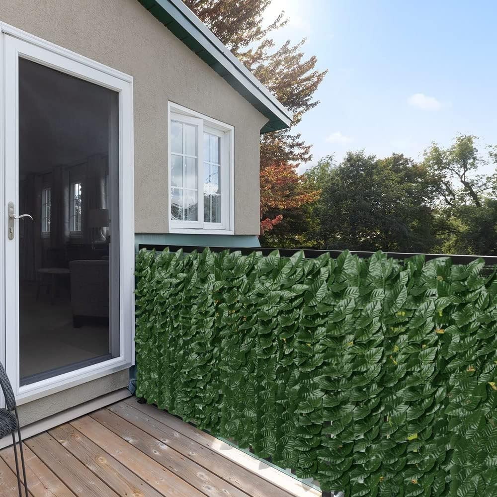Elegant 9.6″x8″ Artificial Ivy Hedge – UV-Resistant Privacy Barrier for Gardens
