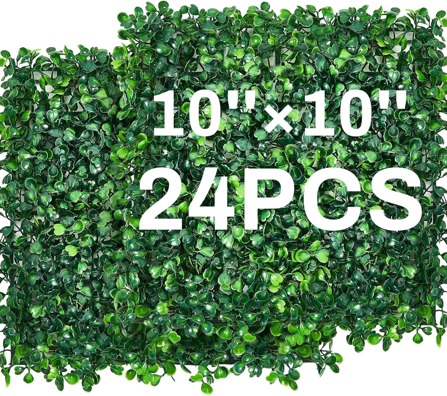 24 Pcs 10 X 10 Inch Faux Grass Wall Panels Artificial Boxwood Panels Outdoor Pri
