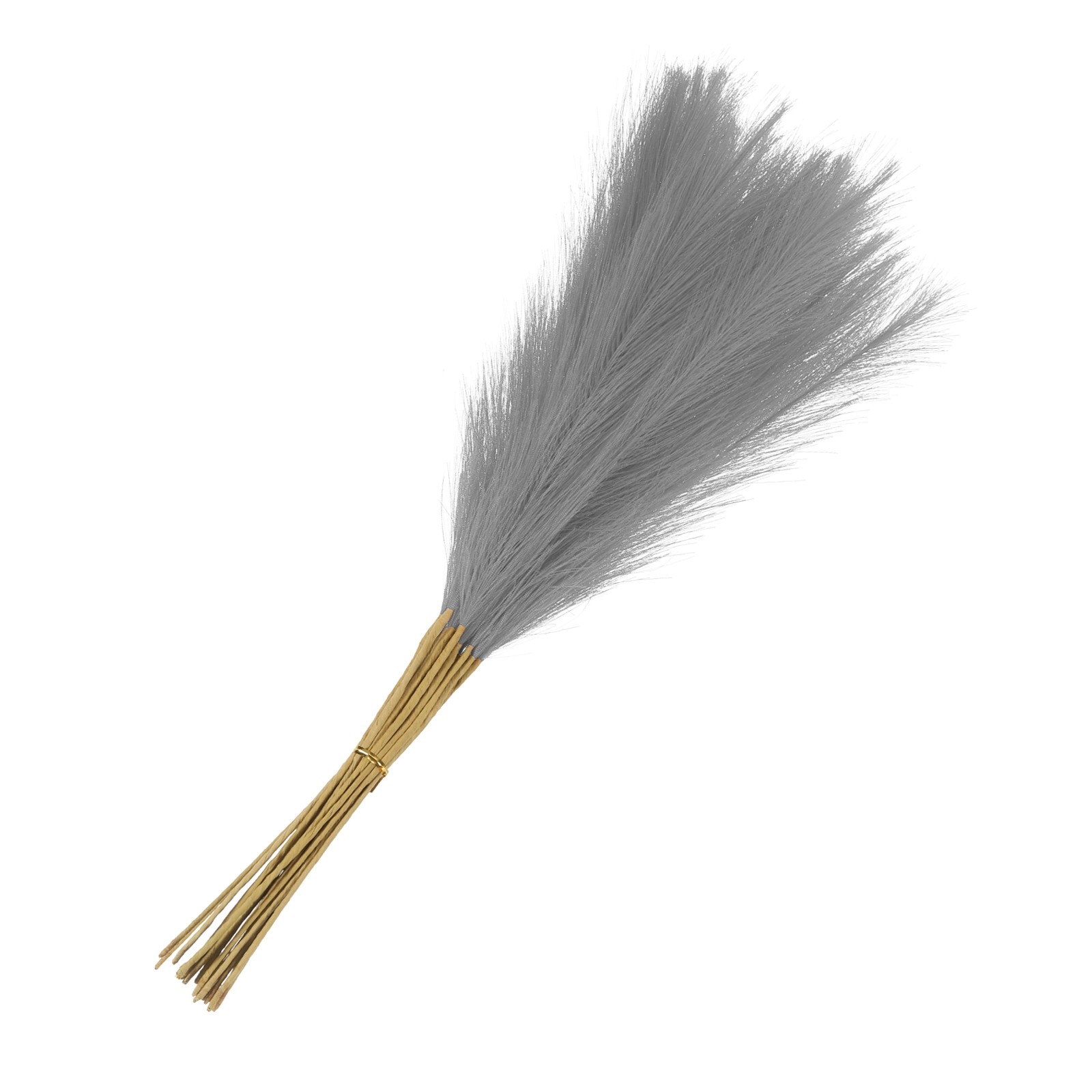 20 Pcs Light Gray Faux Pampas Grass 21″/55cm Fake Pampas Grass Decor