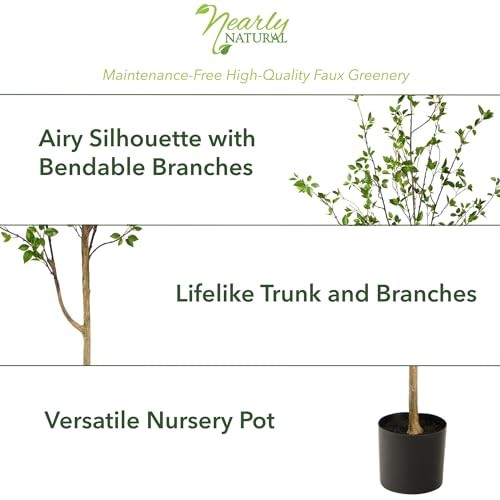 6.5ft Minimalist Artificial Citrus Tree, Faux Greenery for Indoor Home 6ft 6in