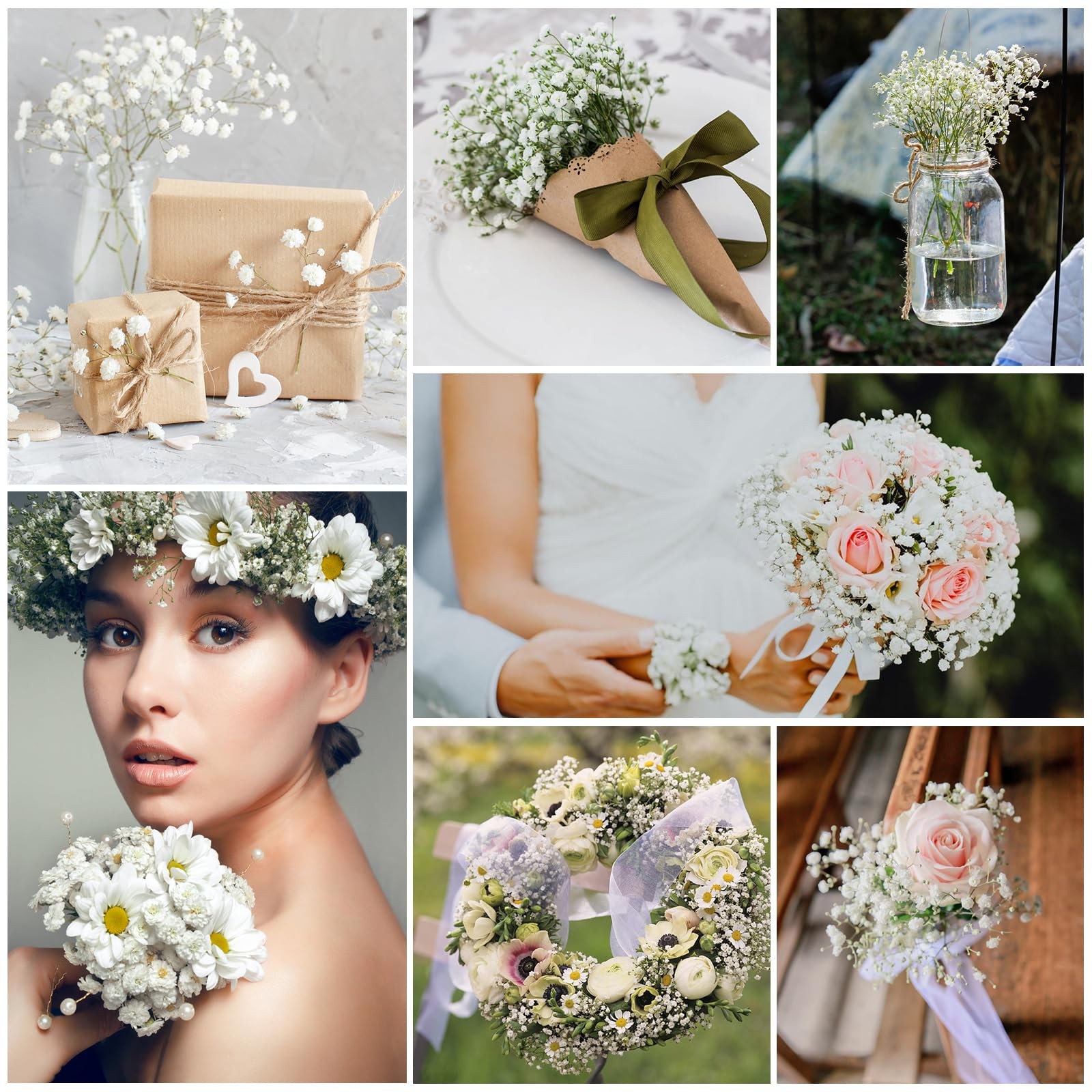 18 Pcs Baby’s Breath Artificial Flower Faux Gypsophila Bouquet DIY Floral Bou…