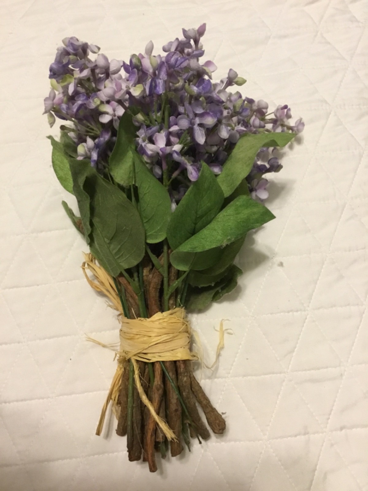 Vintage Home Interiors Purple Lilac Floral Wood stems Bouquet/ Lavender