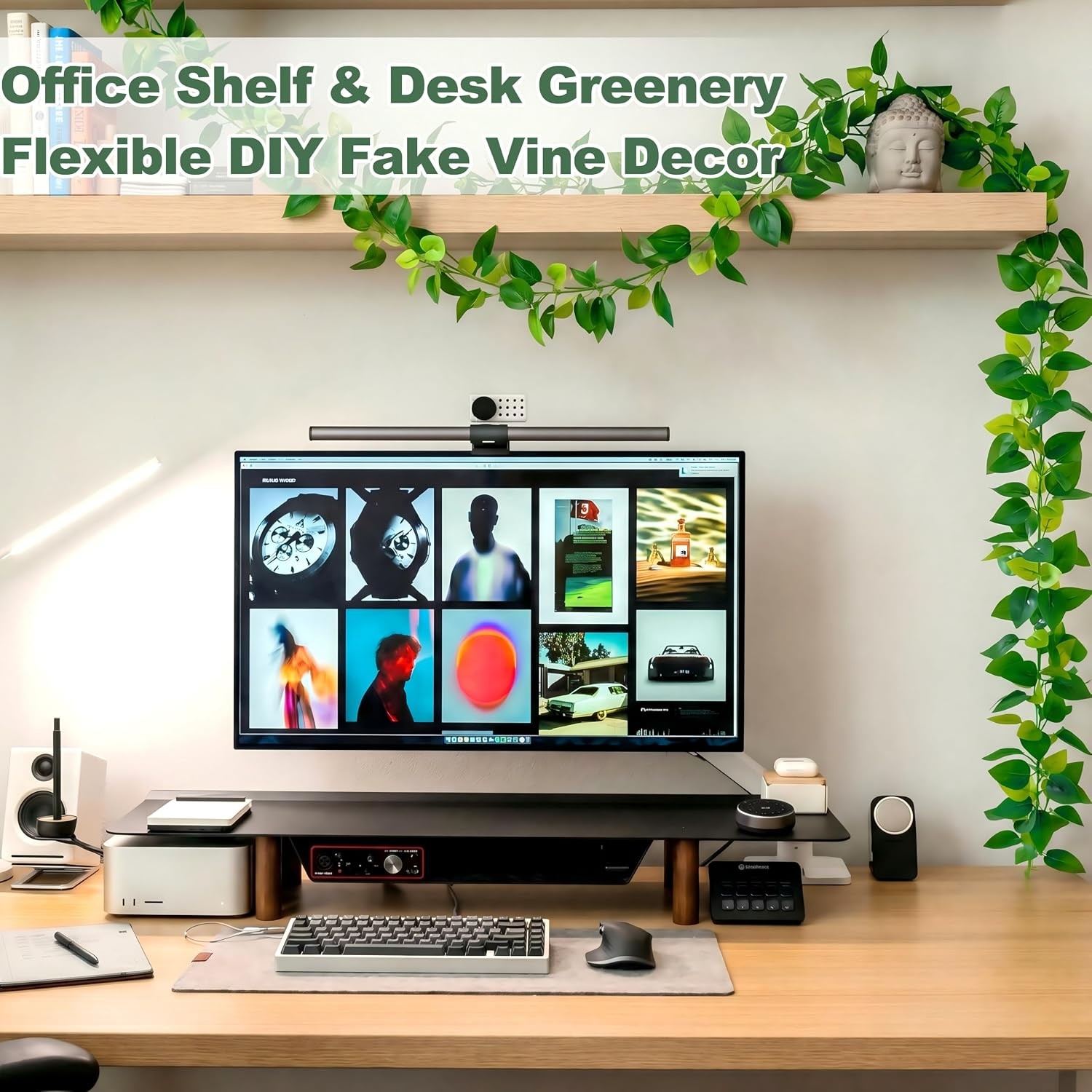 2Pcs Fake Vines Artificial Ivy Garland with Faux Pothos Leaves | Fake Plants