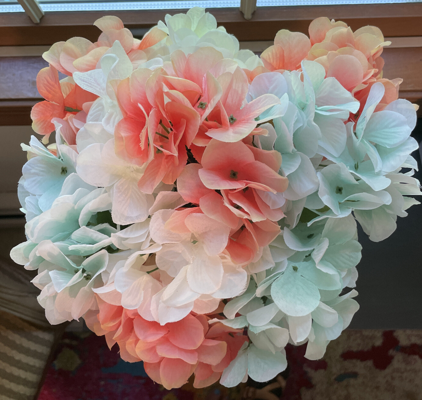 Hydrangea Silk Flowers Heads Pack of 10 Variety Colors Full Artificial Bouquet