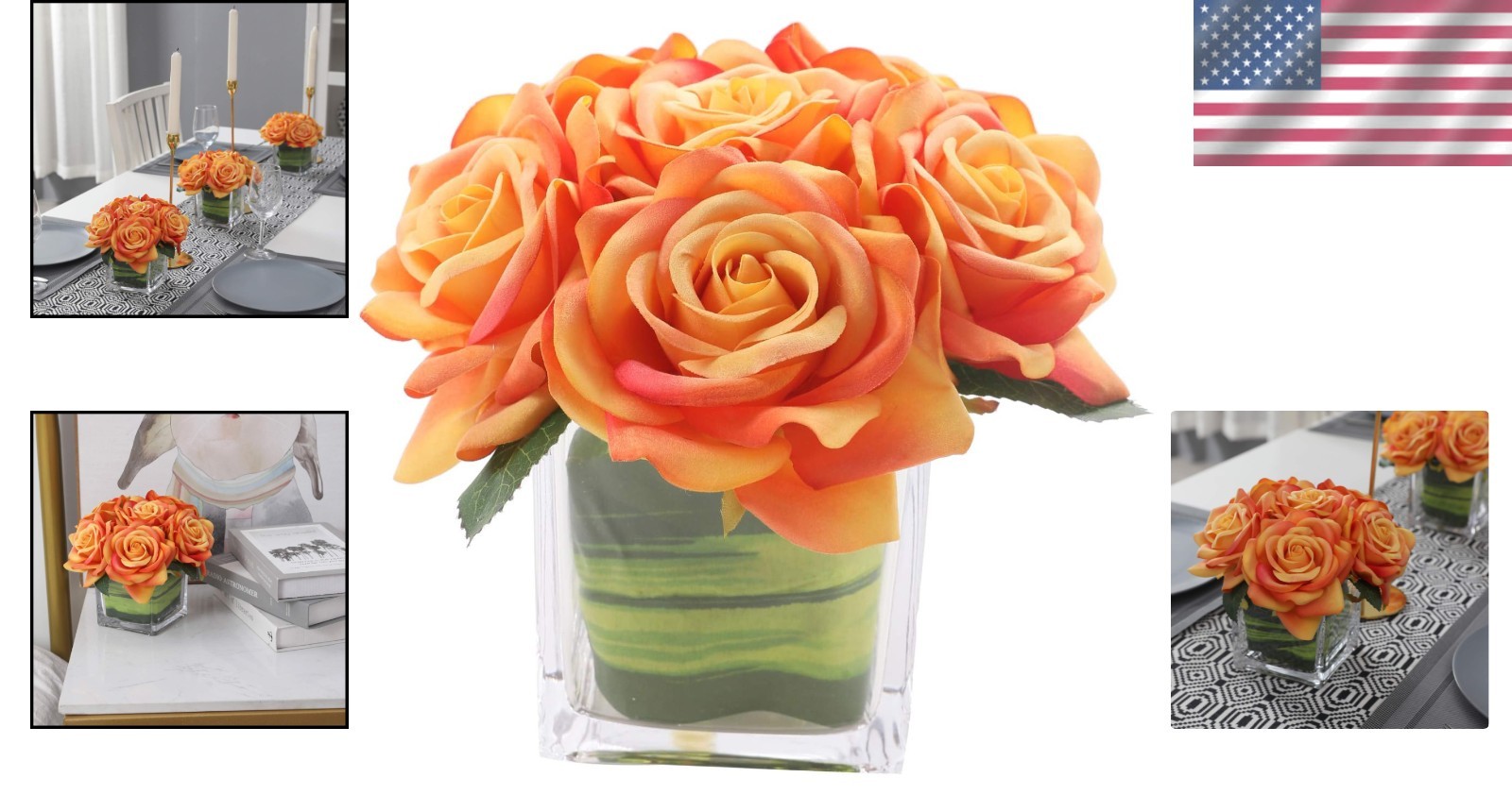 Stunning Silk Velvet Rose Decoration in Glass Vase – Perfect for Celebrations