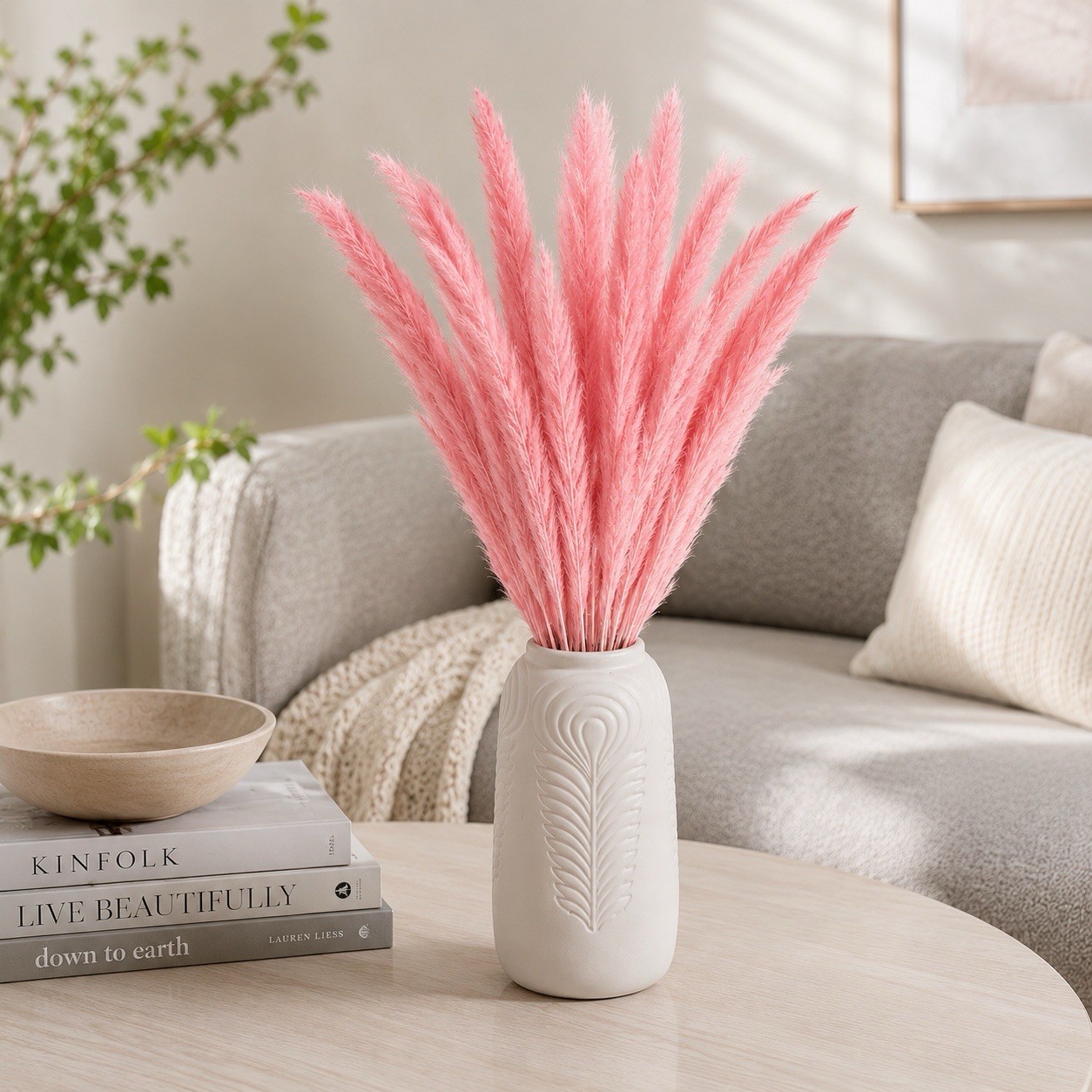 15 stems Pink Pampas Grass 20 -21 Decor Dried (PACK OF 2)