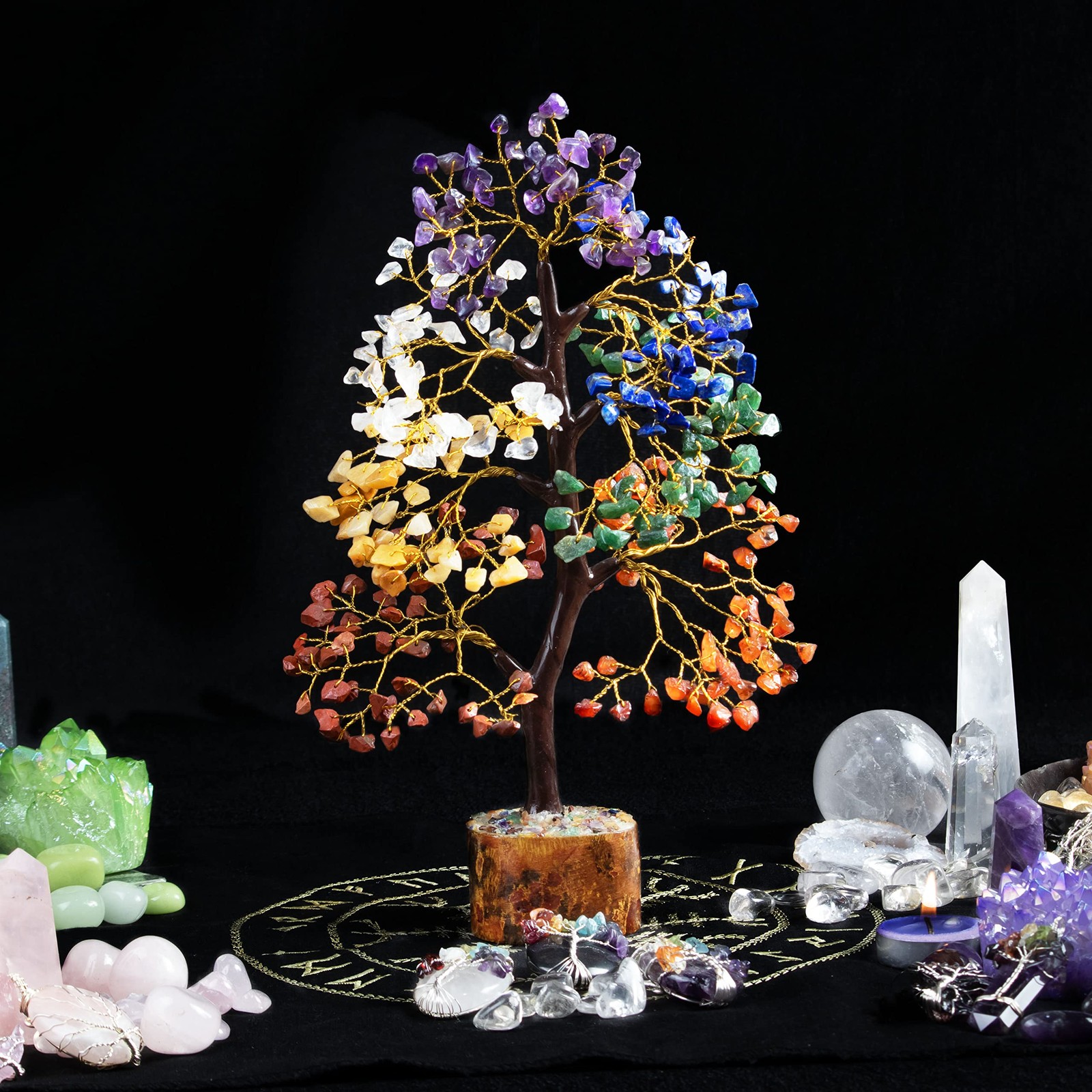 7 Chakra Tree of Life – Feng Shui Money Tree, Gemstone Tree for Positive Ener…