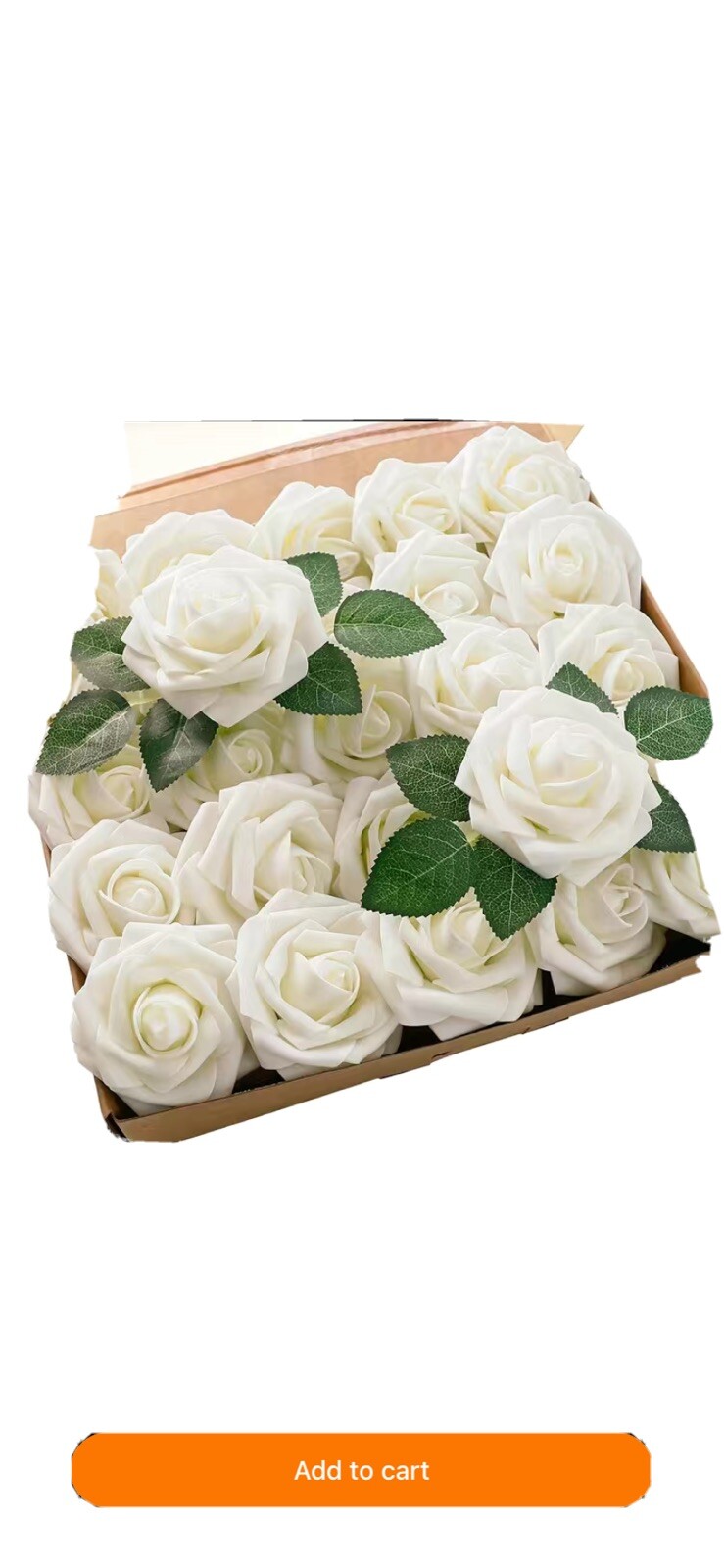 Artificial Flowers 25pcs Real Looking Ivory Foam Fake Roses with Stem…