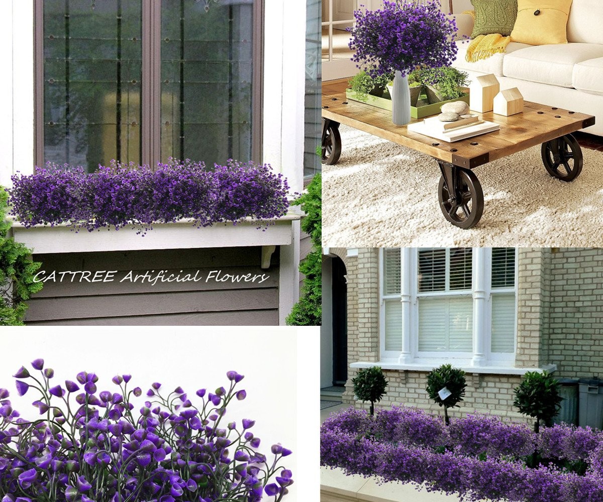 Artificial Plants Shrubs Bushes, Plastic Fake Plants Wedding Indoor Outdoor H…