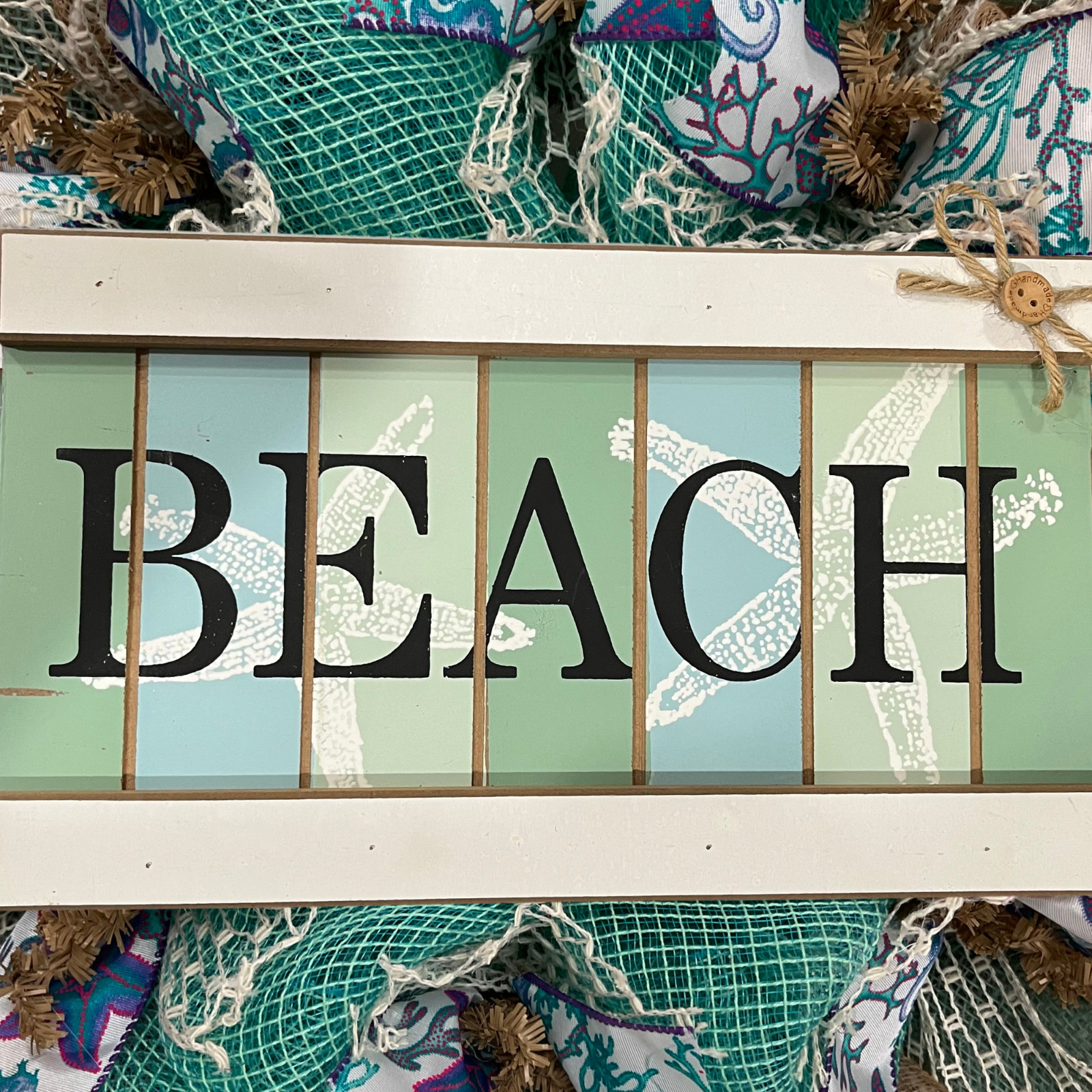 Beach Driftwood Welcome Wreath Handmade Deco Mesh 24 inch and 28 inch