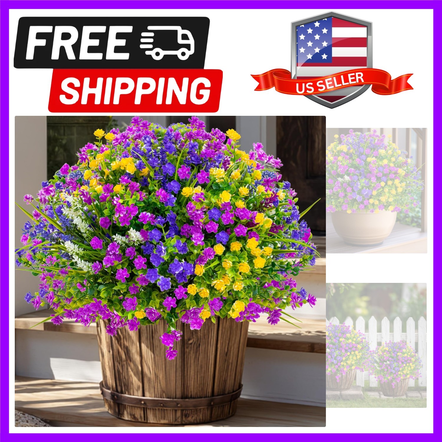 Lifelike Outdoor Faux Flower Bundles – 12 Colorful, UV Resistant Picks
