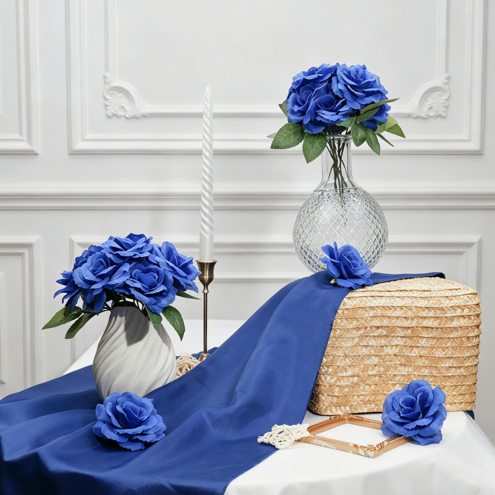 50 Pcs Rose Flower Head, Artificial Flowers Bulk for DIY Crafts, 3in Fake Ros…