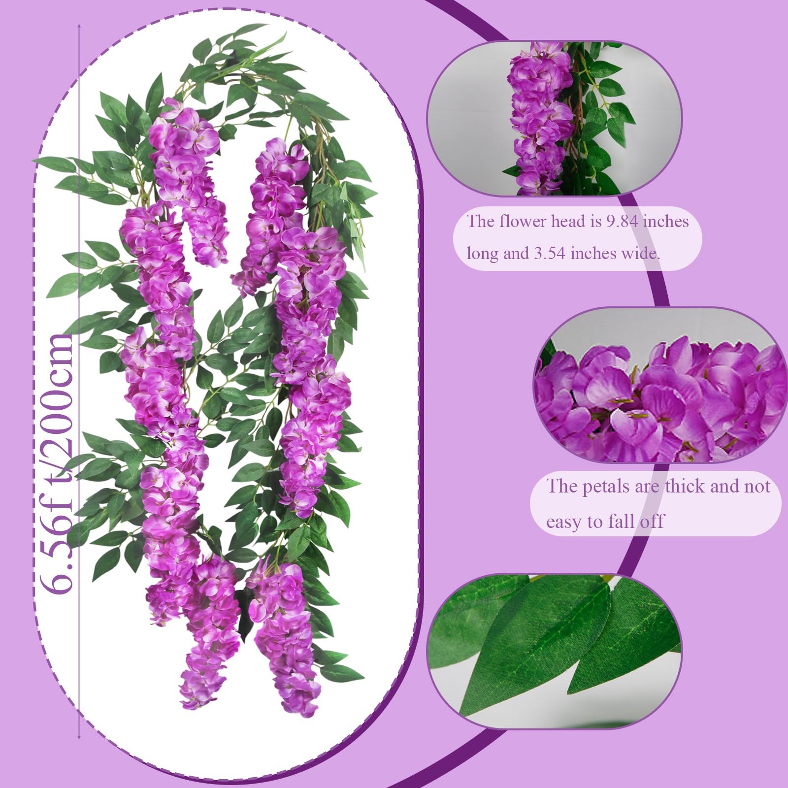 Wisteria Hanging Flowers Wisteria Flowers Vine Garland Wedding Arch Decoratio…