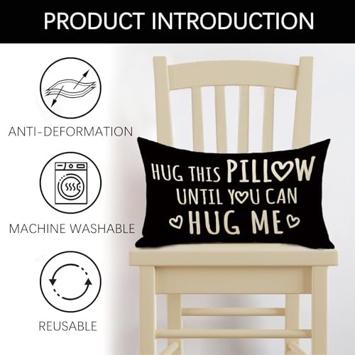1347 Hug This Pillow Until You Can Hug Me Lumbar Decorative Throw Hug Pillow
