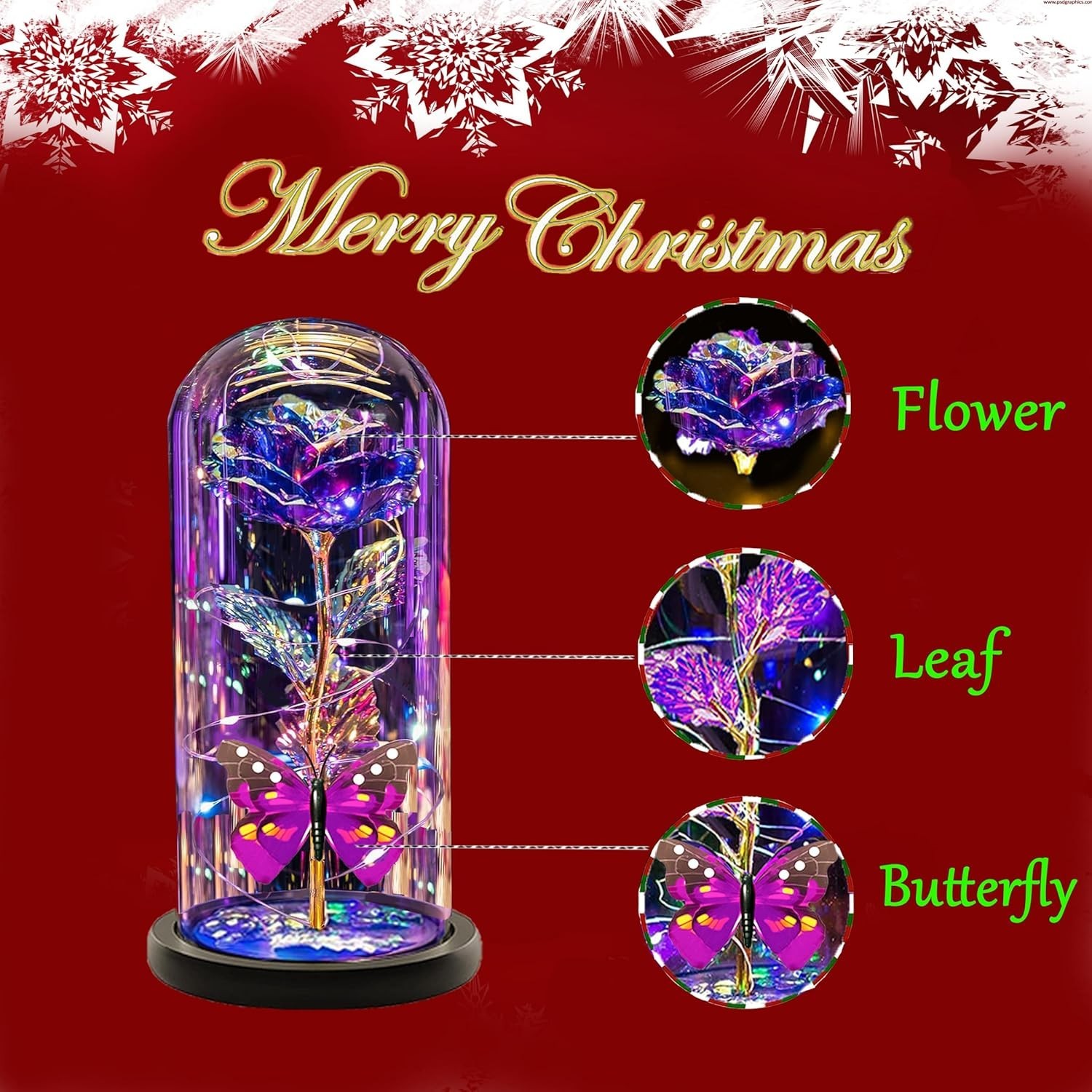 Mothers Day Flower Gifts for Mom Women Grandma Her Wife,Light up Rose in a Glass